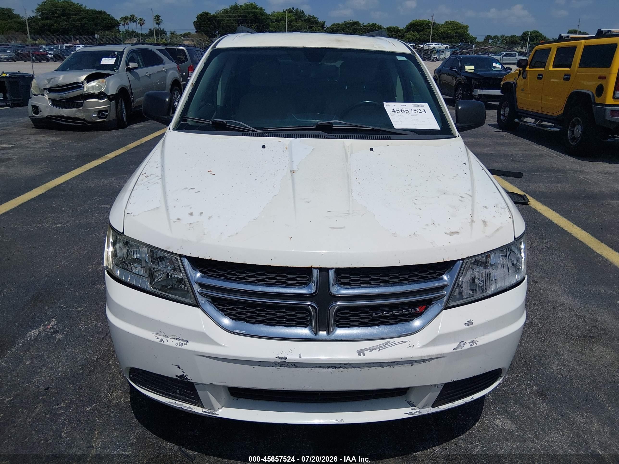2012 Dodge Journey Se/avp White vin: 3C4PDCAB5CT289985