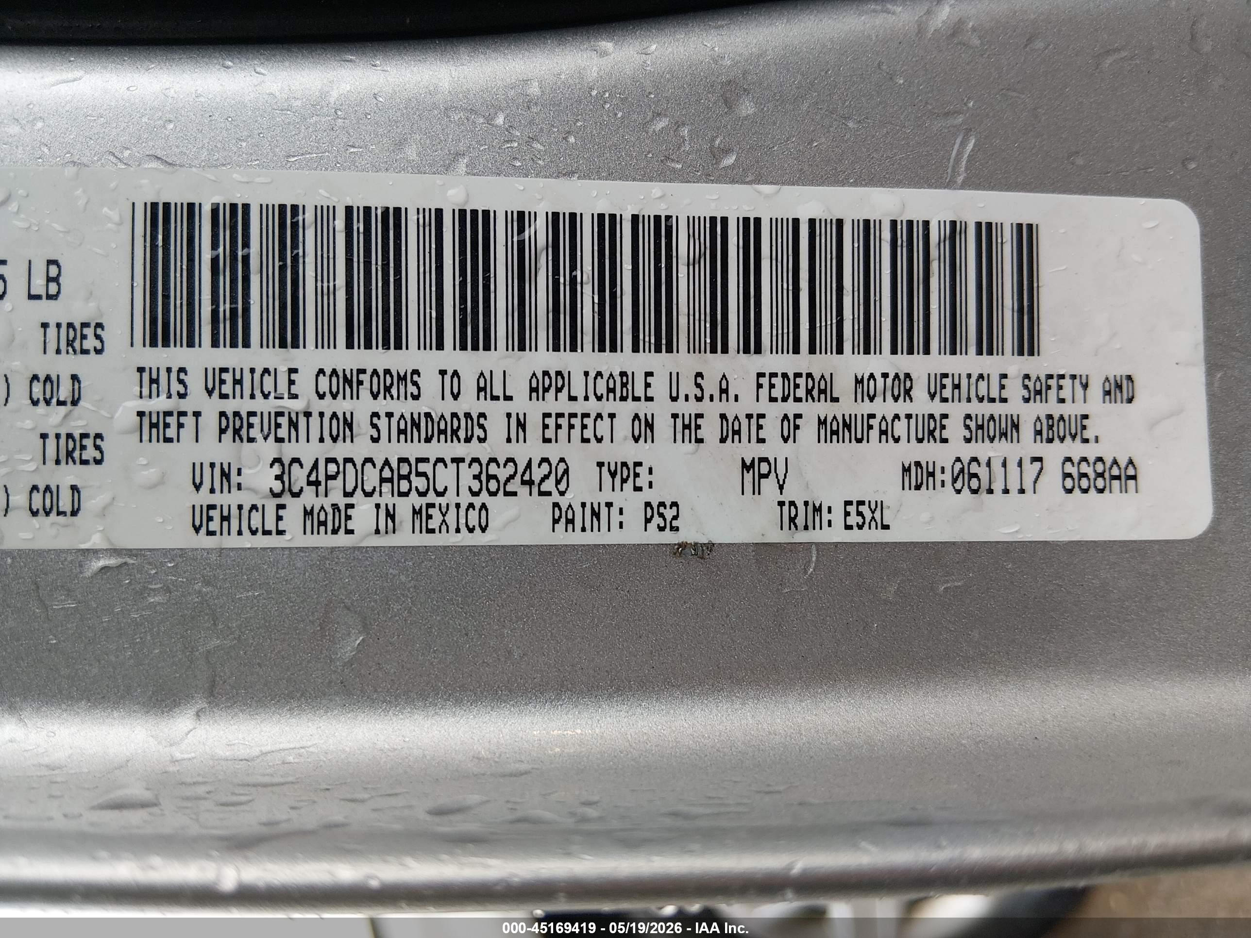 2012 Dodge Journey Se/avp Silver vin: 3C4PDCAB5CT362420
