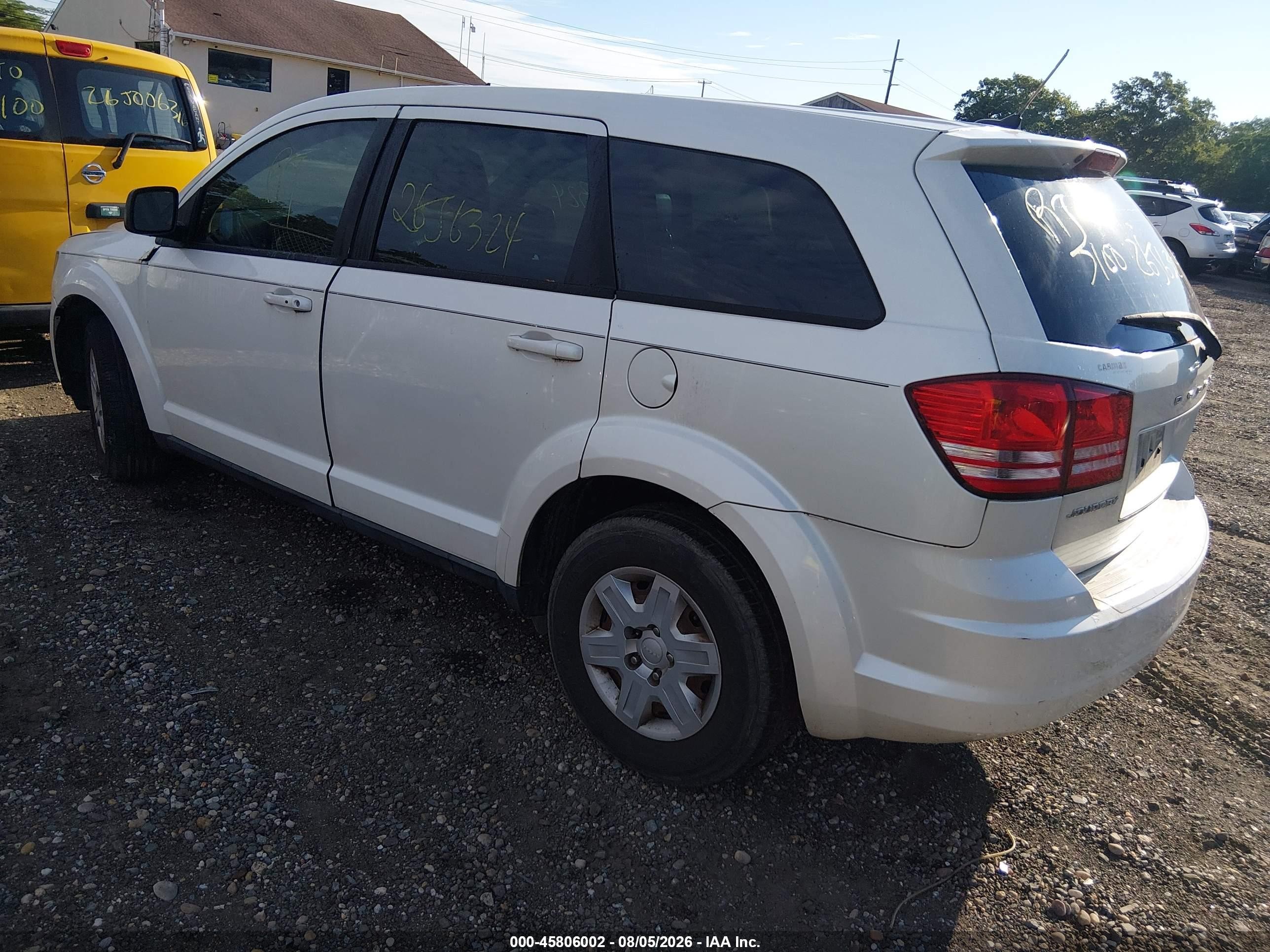 2012 Dodge Journey Se/avp White vin: 3C4PDCAB5CT390489