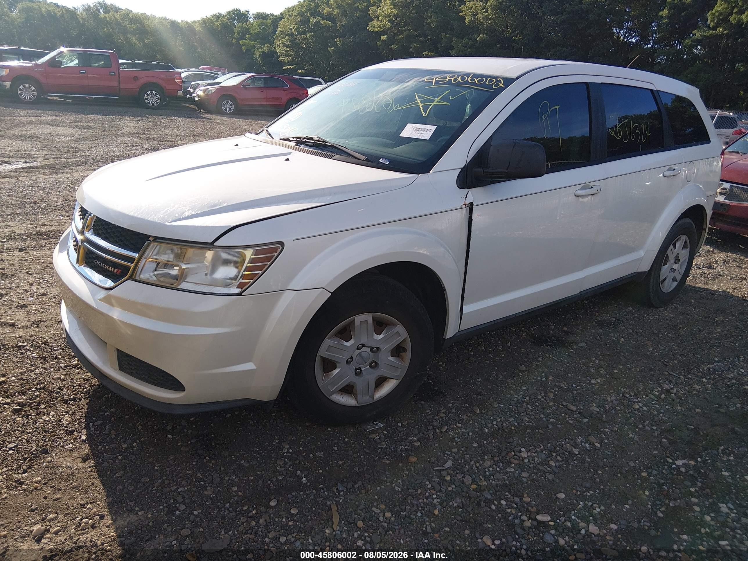 2012 Dodge Journey Se/avp White vin: 3C4PDCAB5CT390489