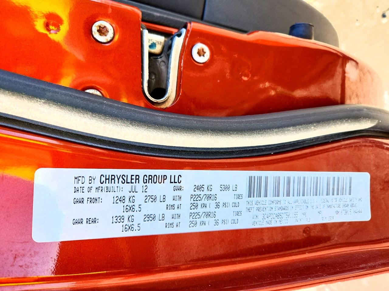 2013 Dodge Journey Se Orange vin: 3C4PDCAB5DT501155