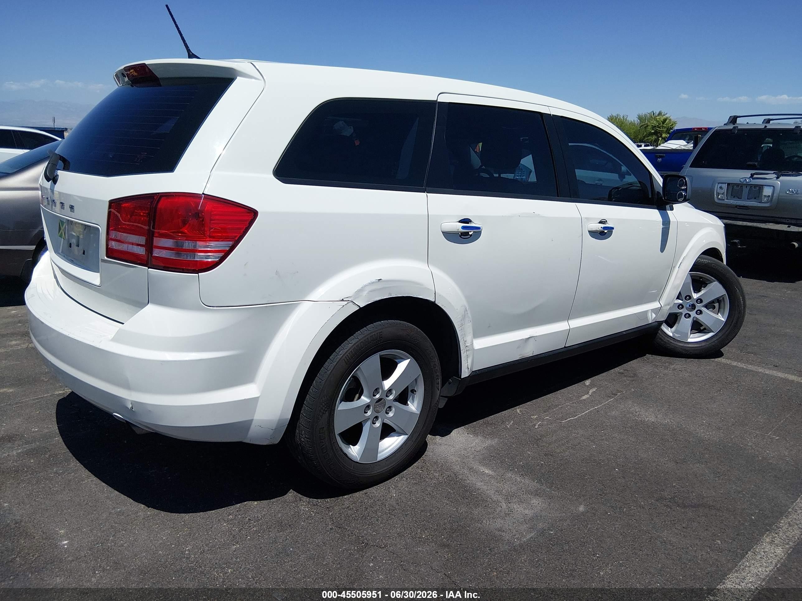 2013 Dodge Journey American Value Pkg White vin: 3C4PDCAB5DT510535