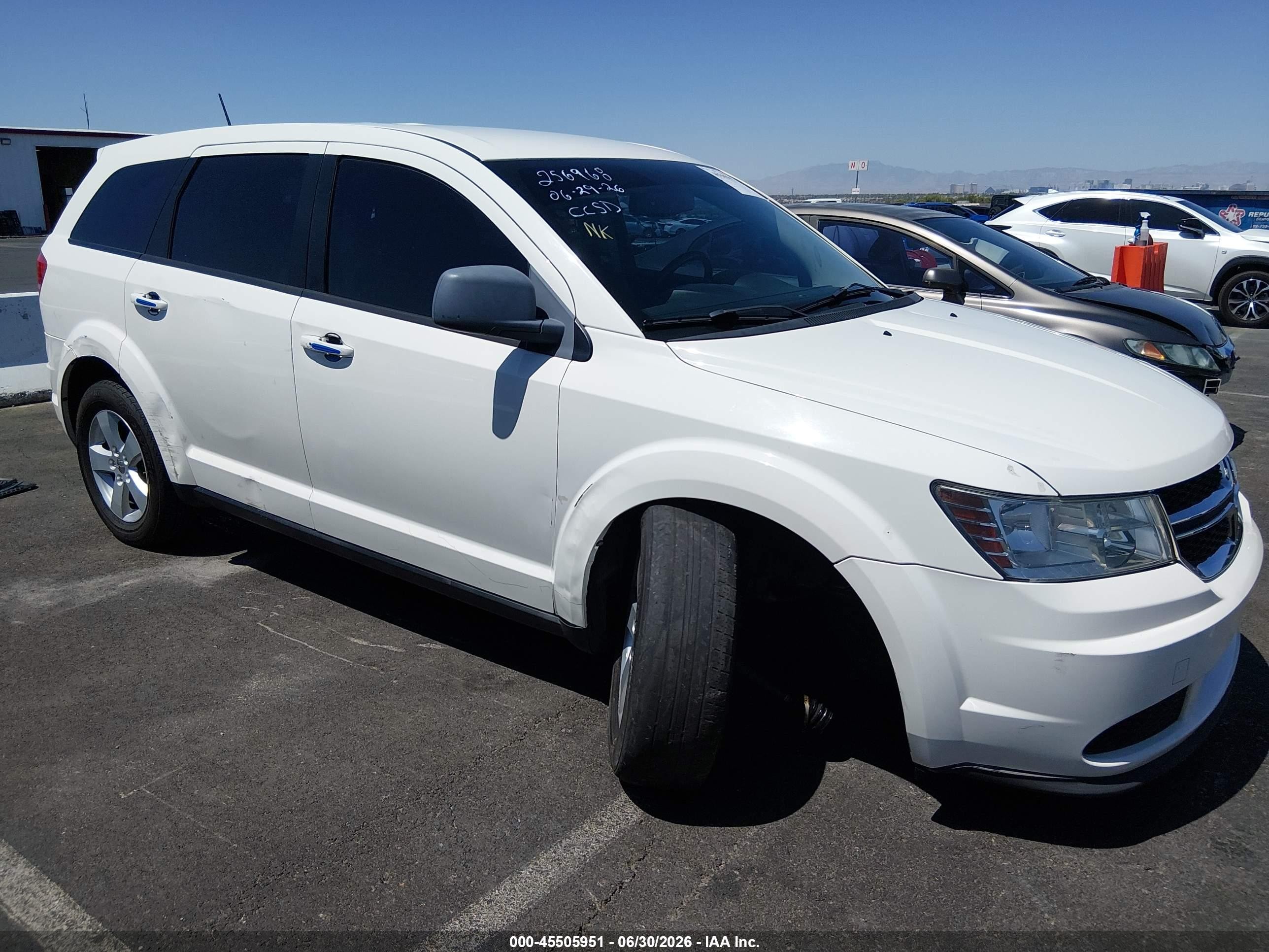 2013 Dodge Journey American Value Pkg White vin: 3C4PDCAB5DT510535
