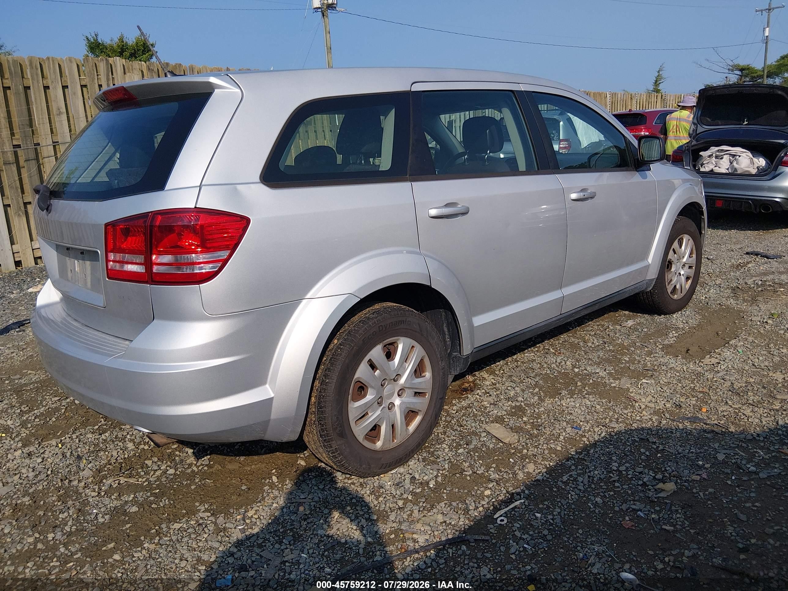 2014 Dodge Journey American Value Pkg Silver vin: 3C4PDCAB5ET103719