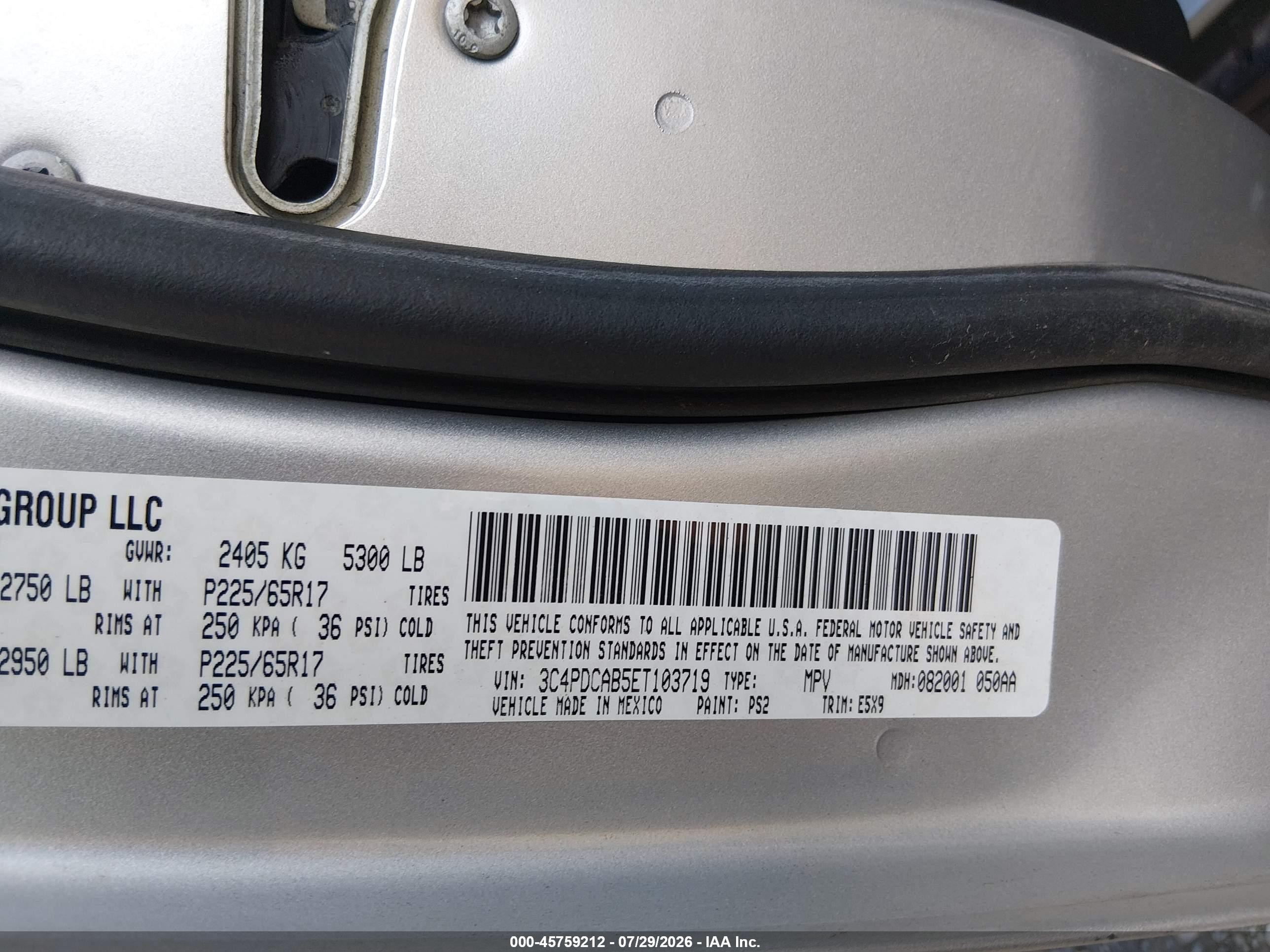 2014 Dodge Journey American Value Pkg Silver vin: 3C4PDCAB5ET103719
