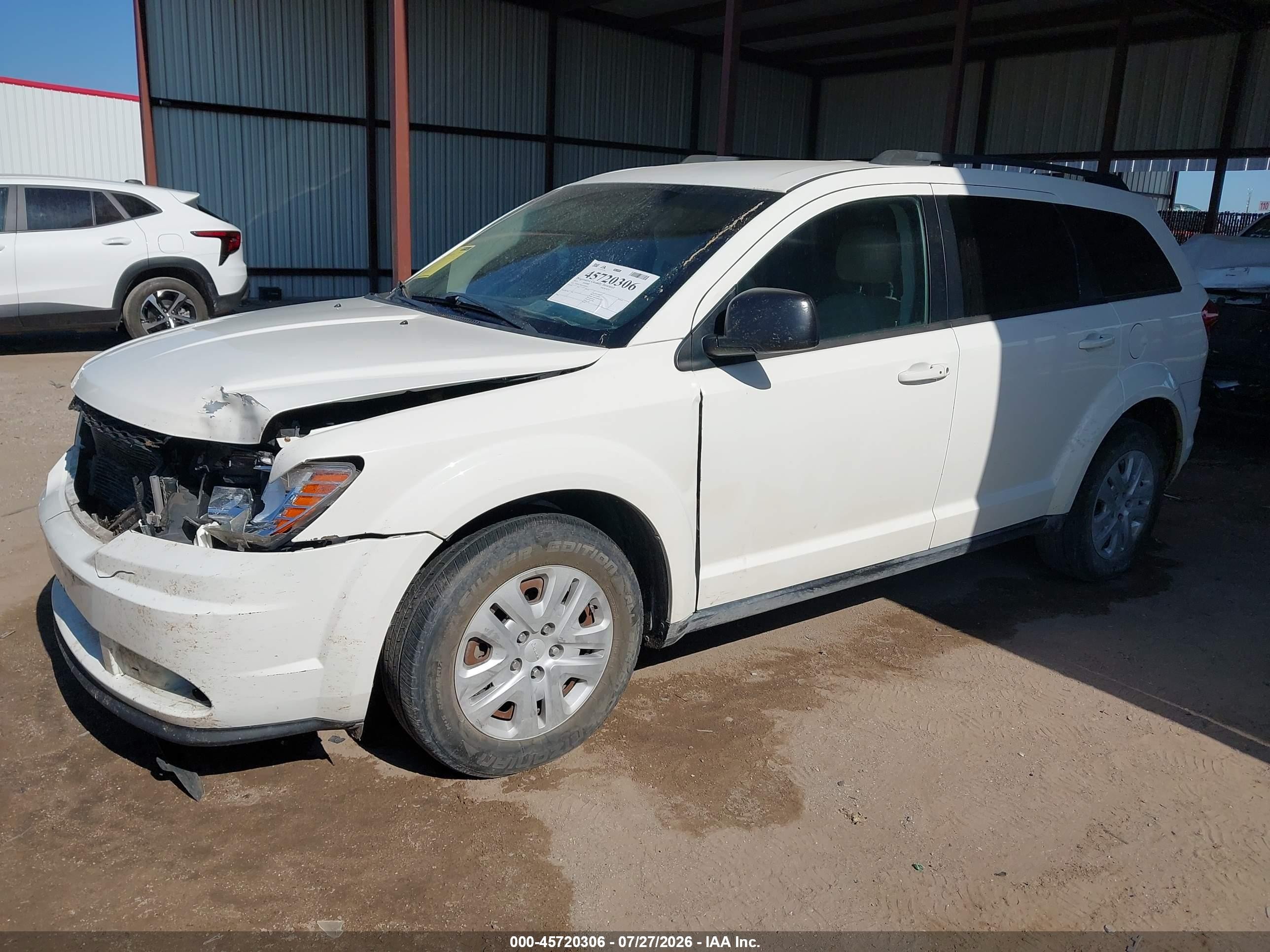2015 Dodge Journey Se White vin: 3C4PDCAB5FT650393