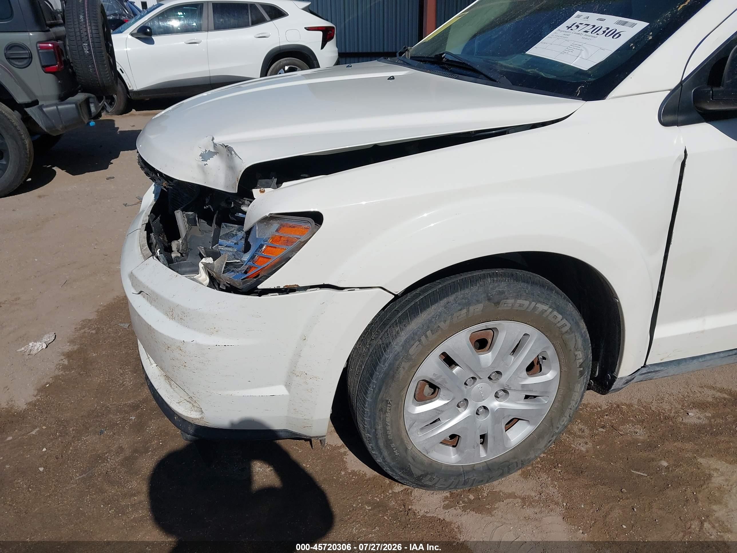2015 Dodge Journey Se White vin: 3C4PDCAB5FT650393