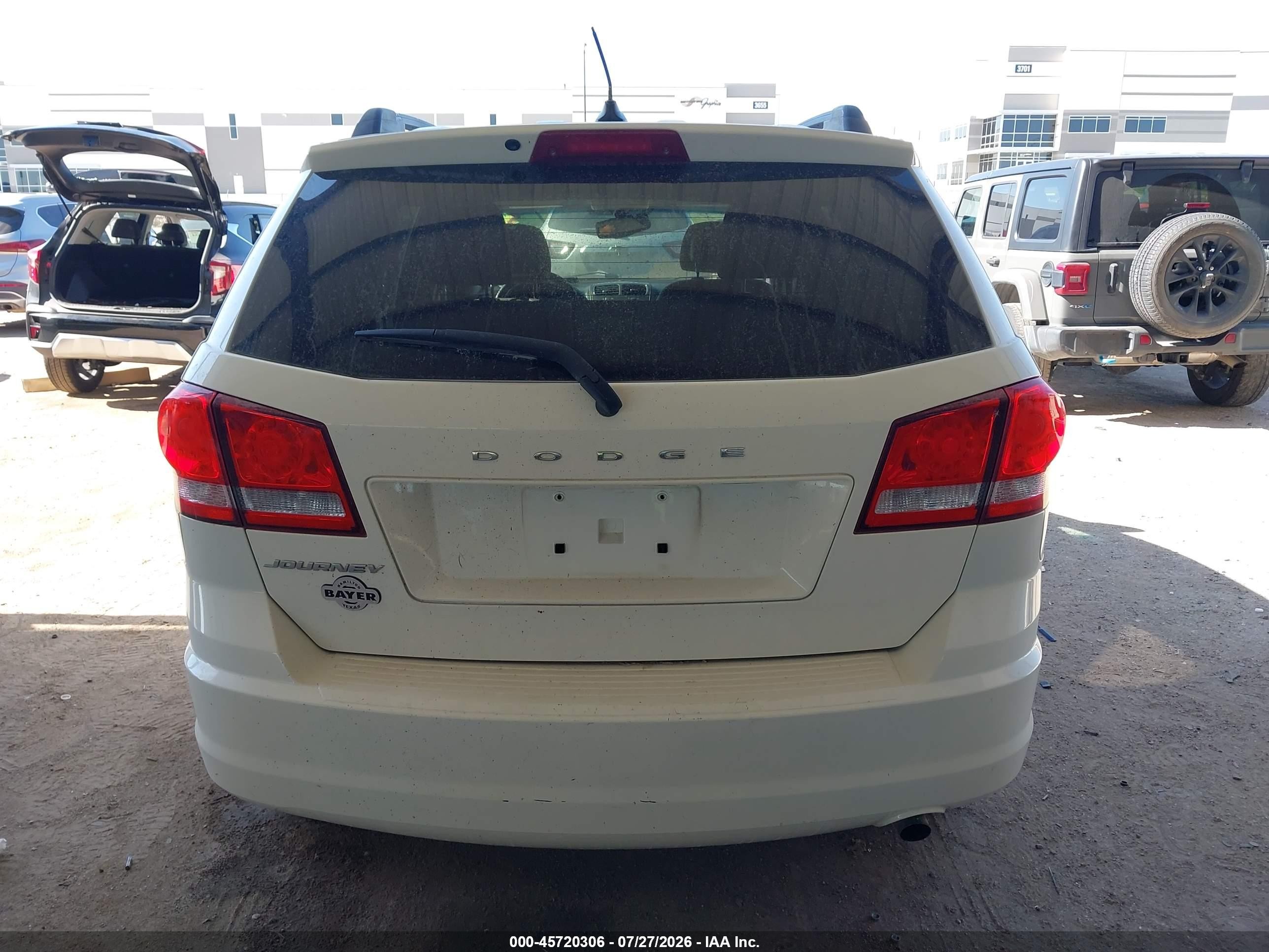 2015 Dodge Journey Se White vin: 3C4PDCAB5FT650393