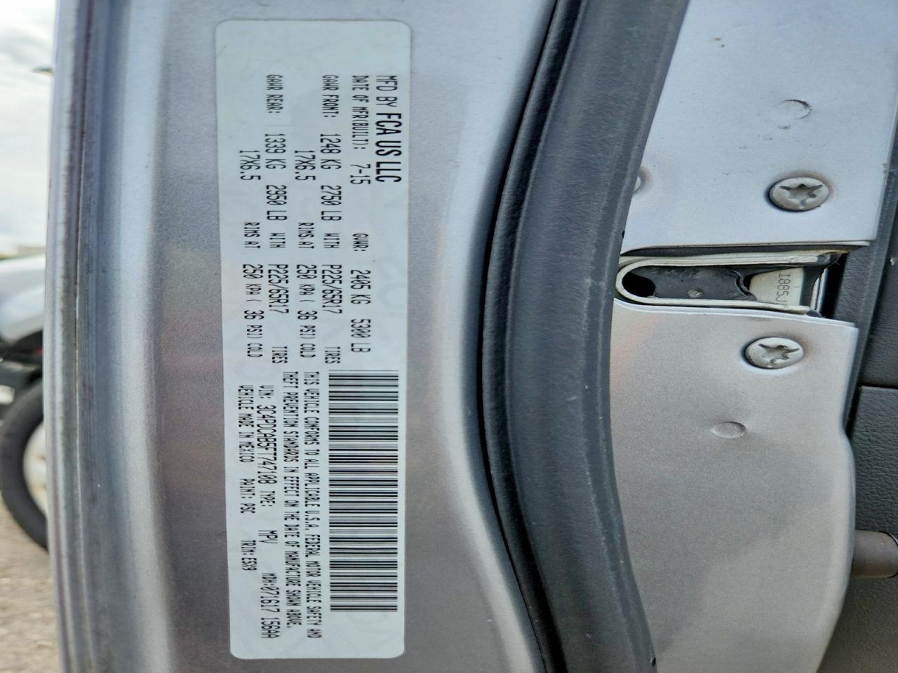 2015 Dodge Journey Se Silver vin: 3C4PDCAB5FT747108