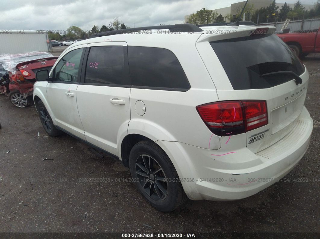 2017 Dodge Journey Se White vin: 3C4PDCAB5HT637291