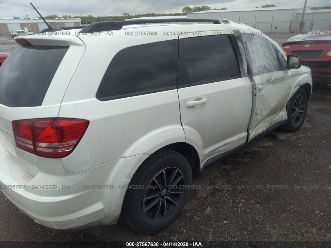 2017 Dodge Journey Se White vin: 3C4PDCAB5HT637291