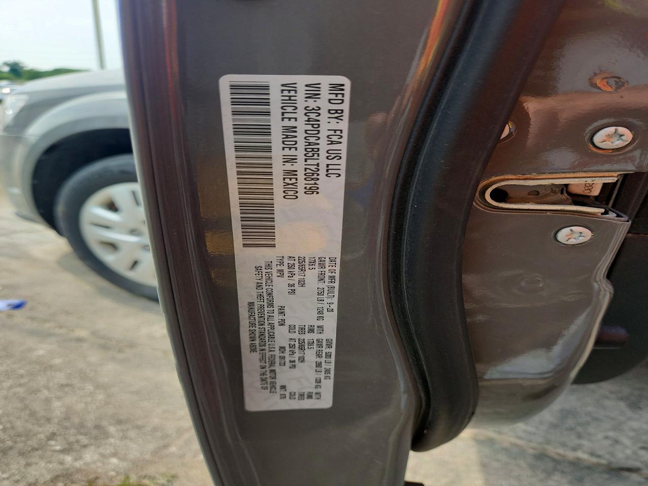 2020 Dodge Journey Se Gray vin: 3C4PDCAB5LT268196