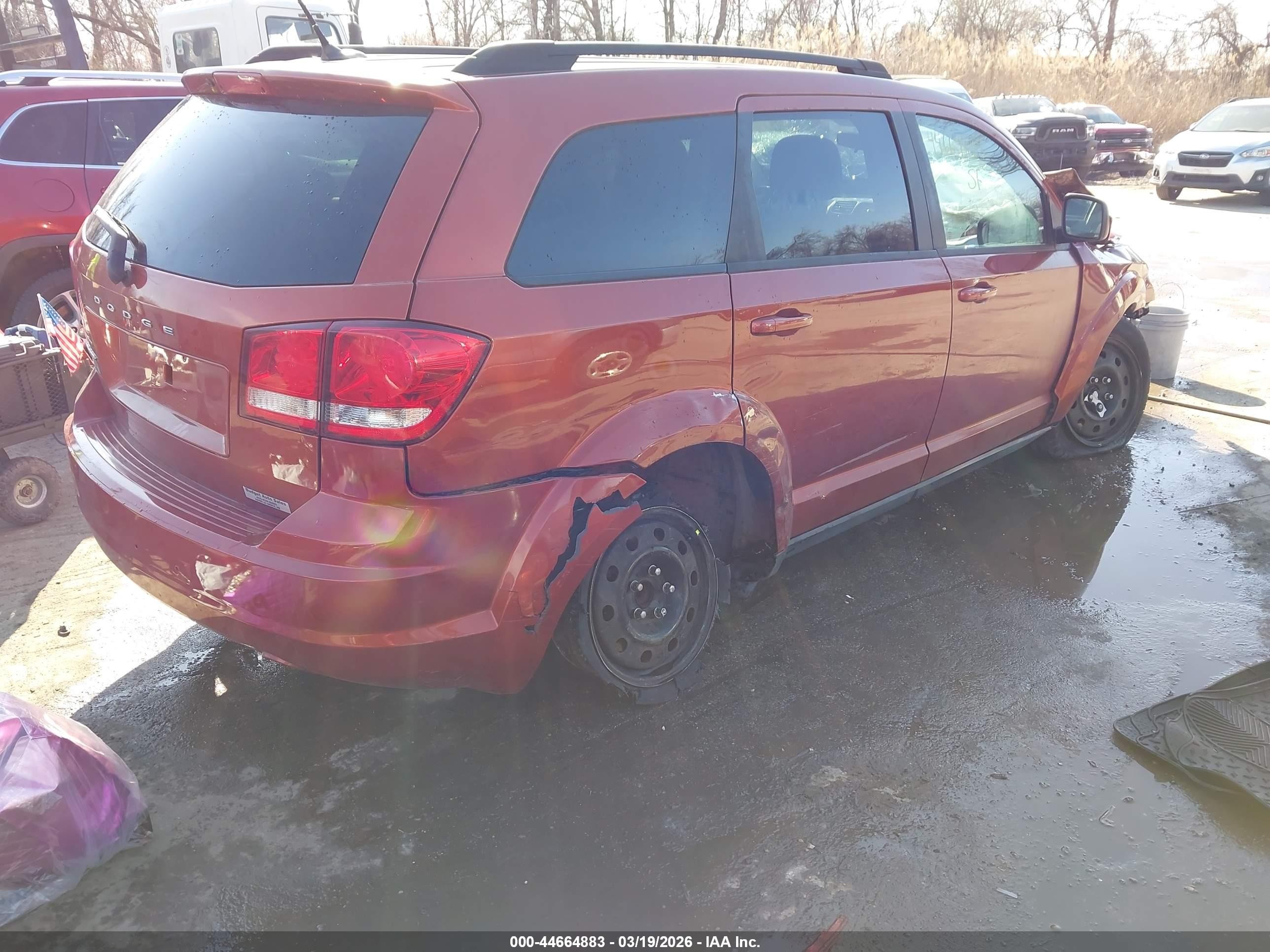 2013 Dodge Journey Se Orange vin: 3C4PDCAB6DT679642
