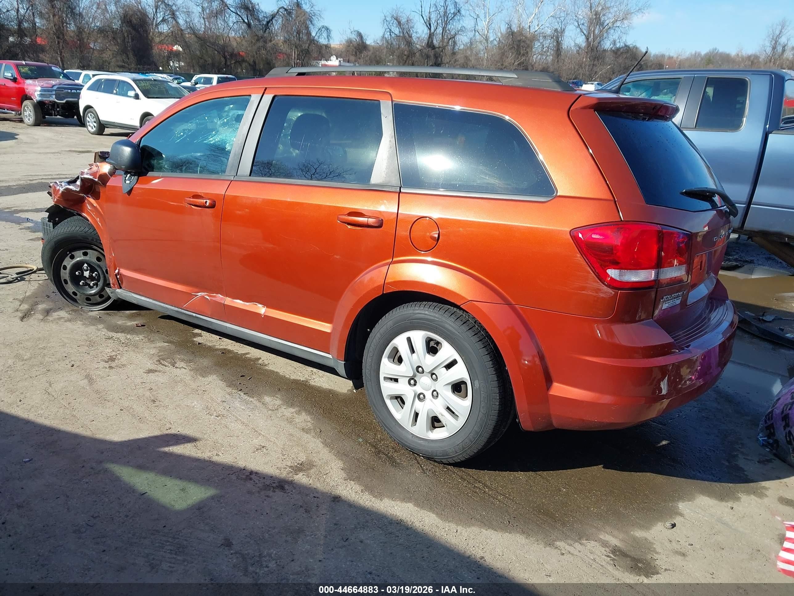 2013 Dodge Journey Se Orange vin: 3C4PDCAB6DT679642