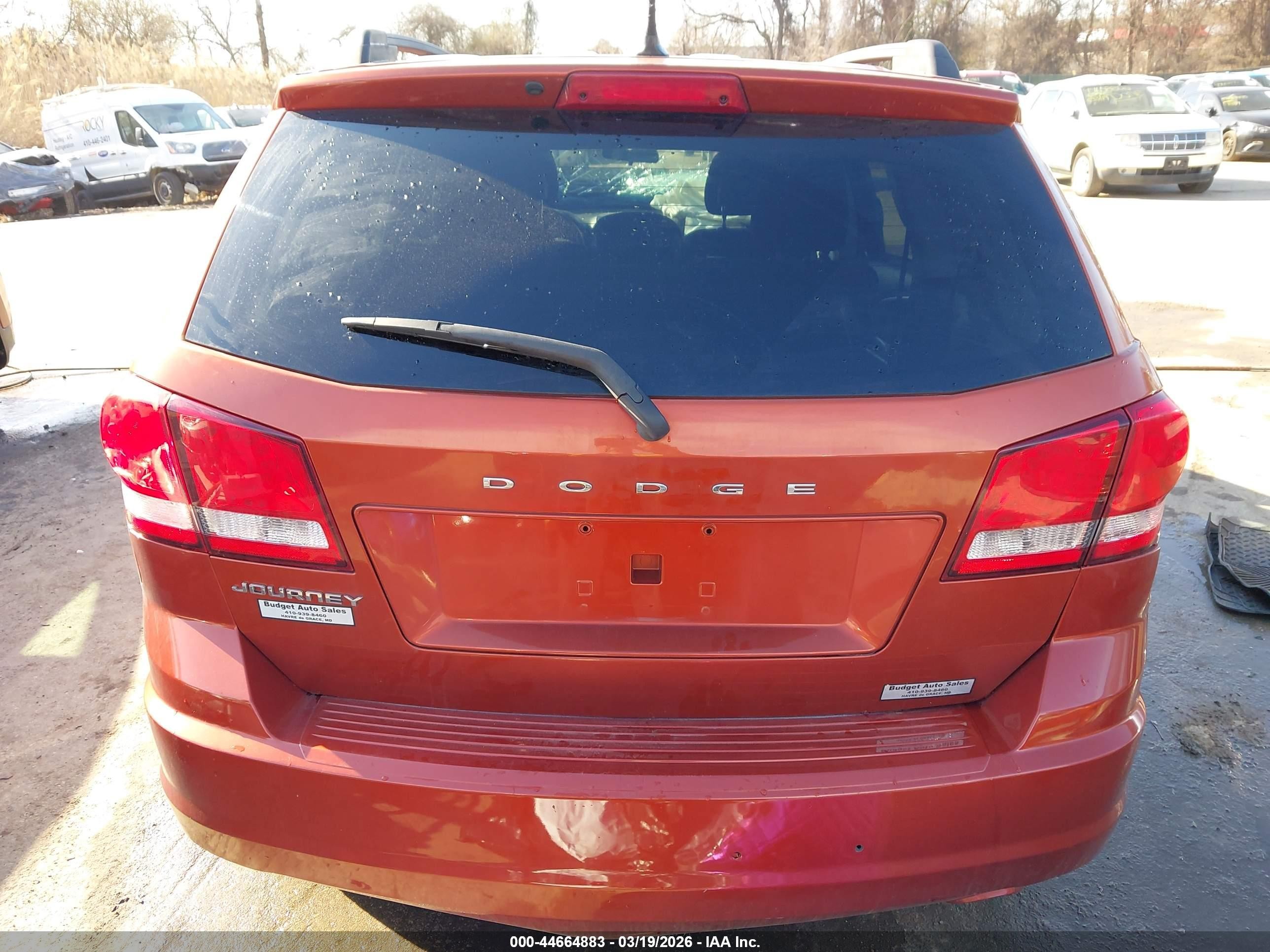 2013 Dodge Journey Se Orange vin: 3C4PDCAB6DT679642