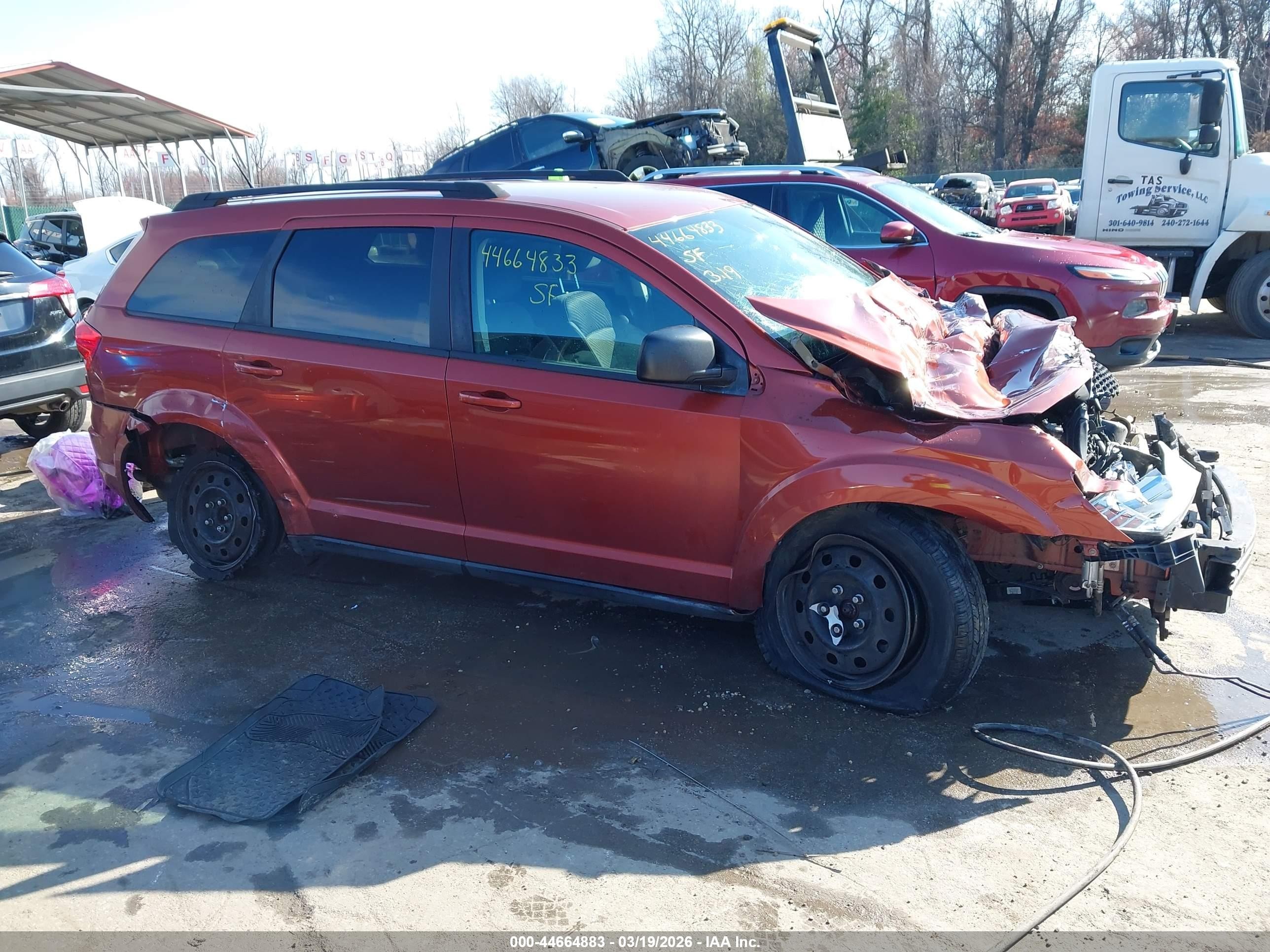 2013 Dodge Journey Se Orange vin: 3C4PDCAB6DT679642