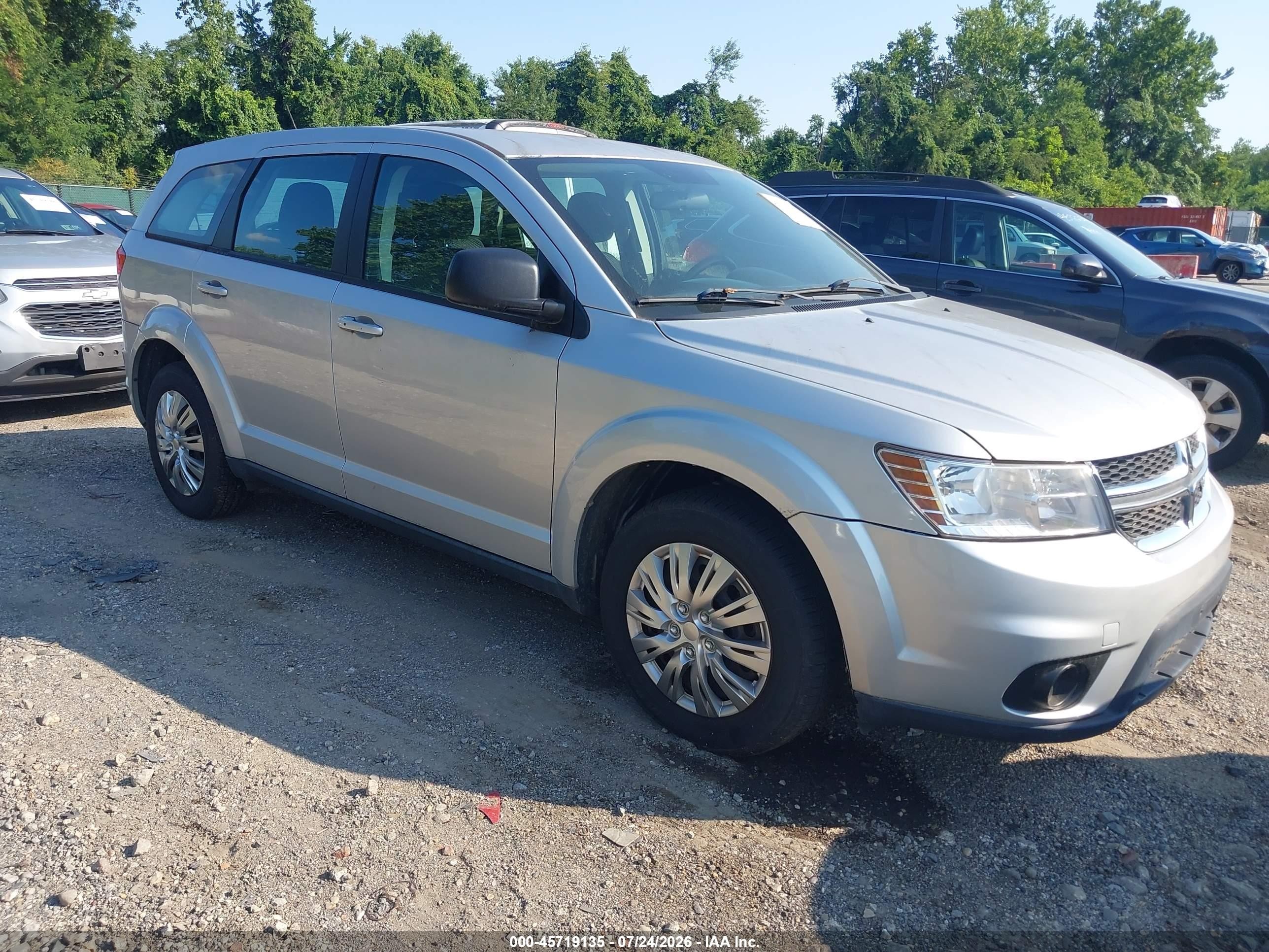 2014 Dodge Journey American Value Pkg Серебряный vin: 3C4PDCAB6ET258747