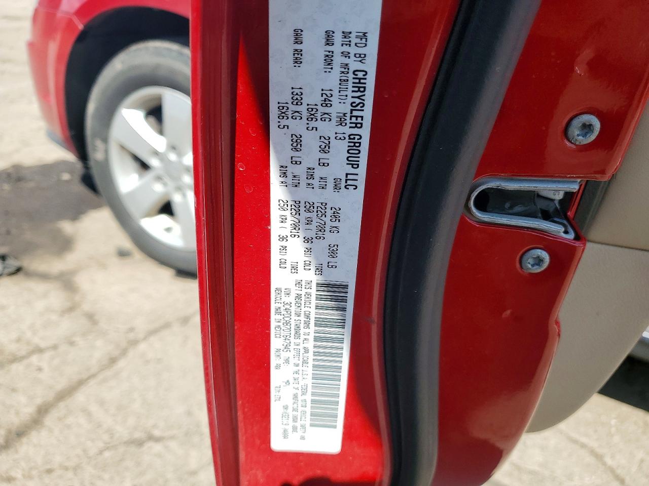 2013 Dodge Journey Se Red vin: 3C4PDCAB7DT647945