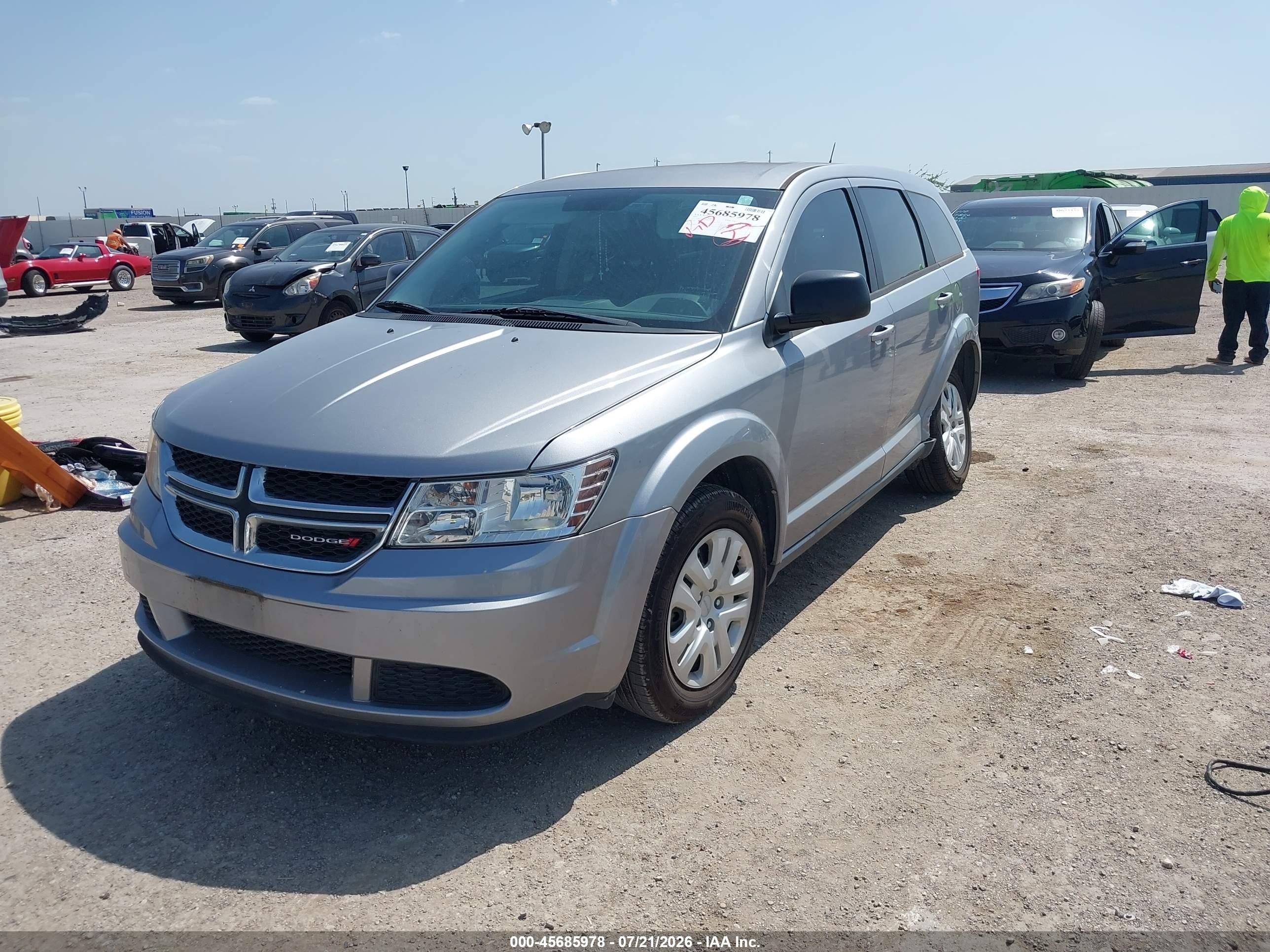 2015 Dodge Journey American Value Pkg Silver vin: 3C4PDCAB7FT641257