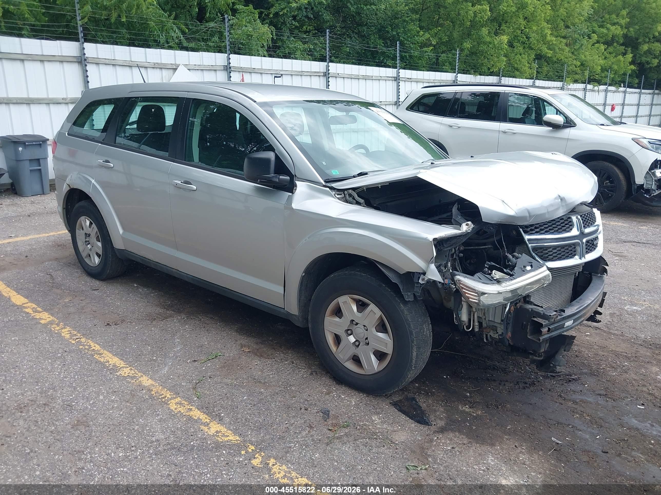 2012 Dodge Journey Se/avp Silver vin: 3C4PDCAB8CT207263