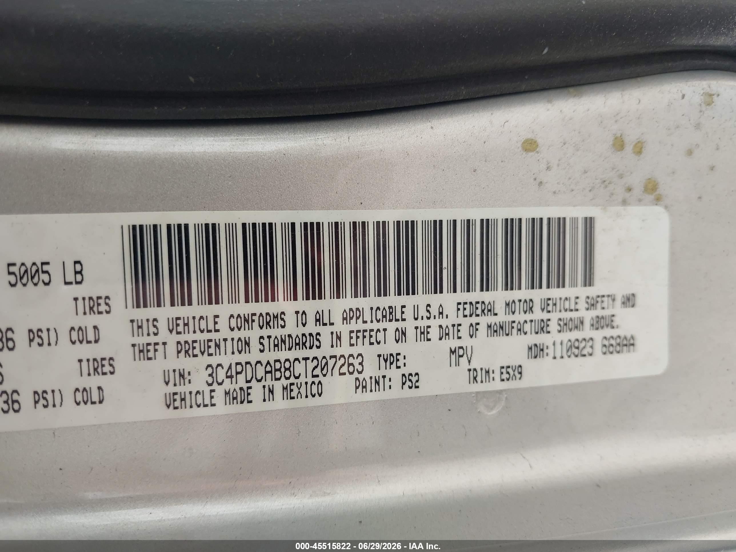 2012 Dodge Journey Se/avp Silver vin: 3C4PDCAB8CT207263