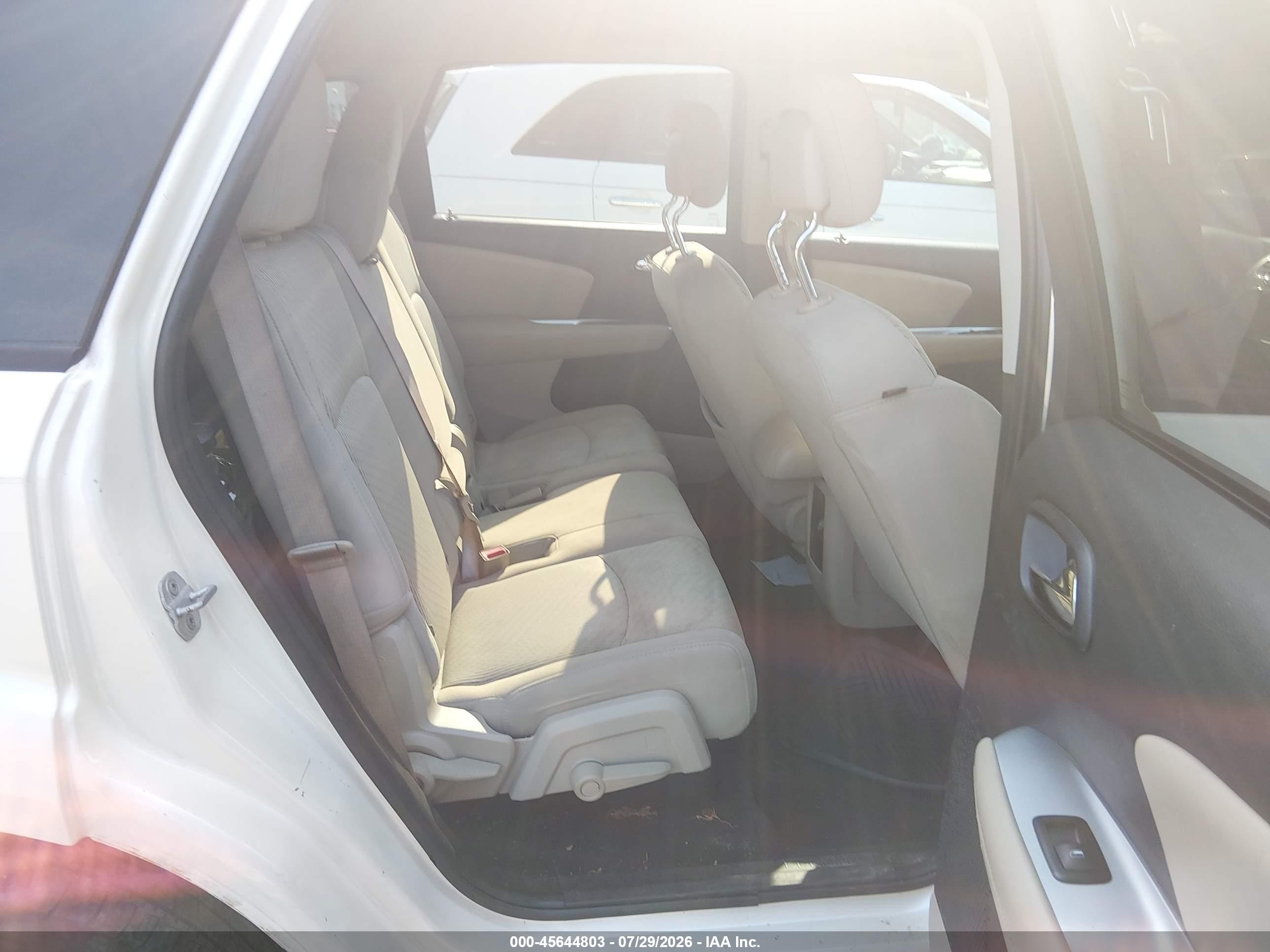 2012 Dodge Journey Se/avp White vin: 3C4PDCAB8CT366994
