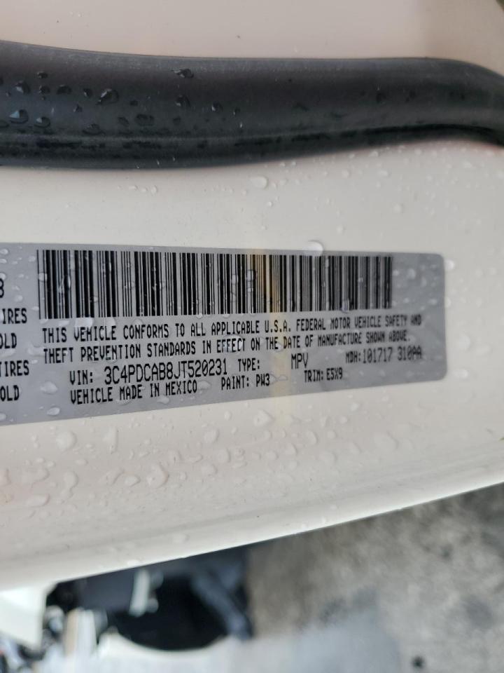 2018 Dodge Journey Se White vin: 3C4PDCAB8JT520231