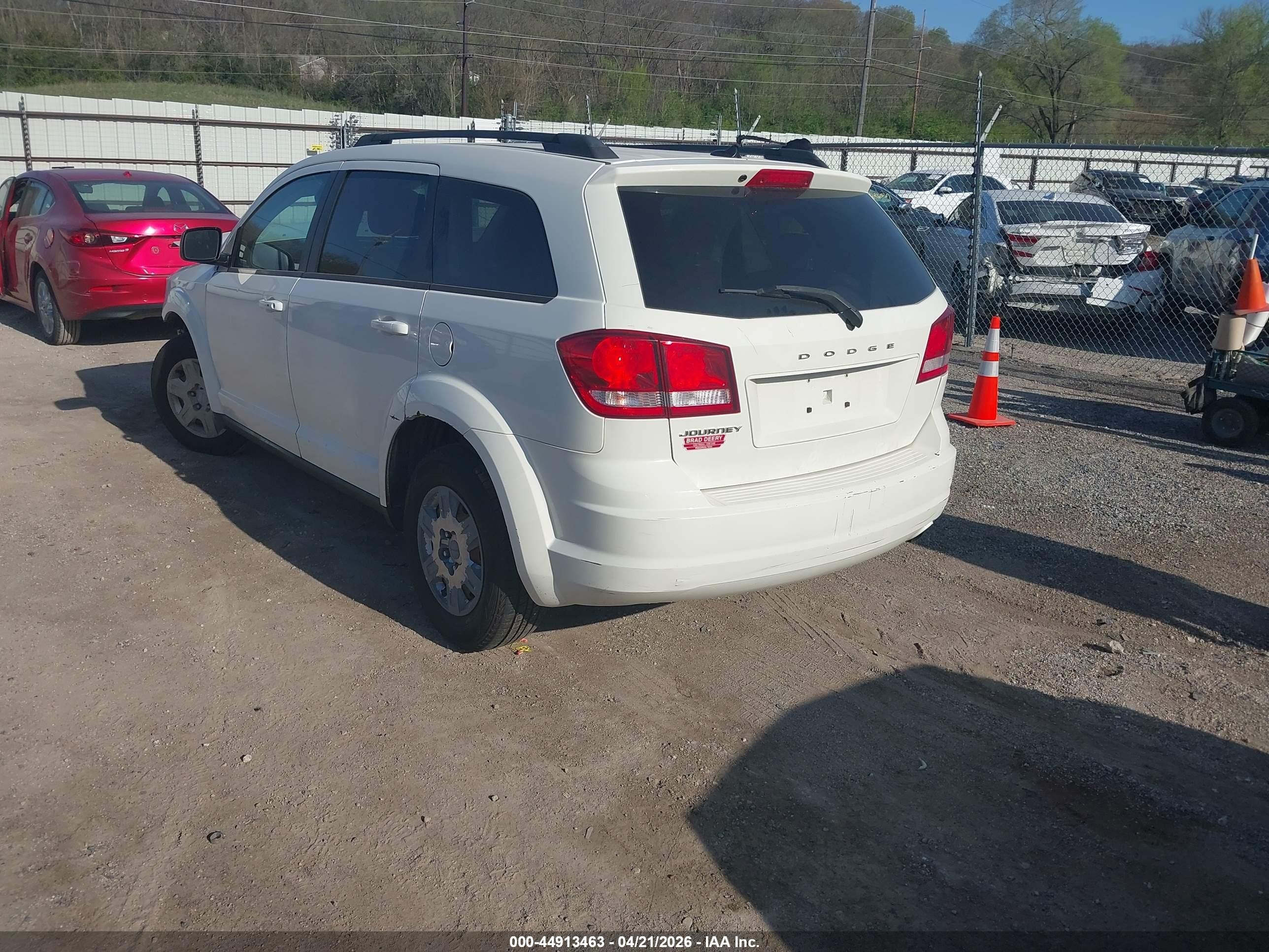 2012 Dodge Journey Se/avp White vin: 3C4PDCAB9CT223715