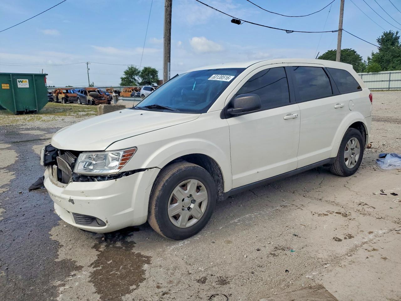 2012 Dodge Journey Se White vin: 3C4PDCAB9CT276270