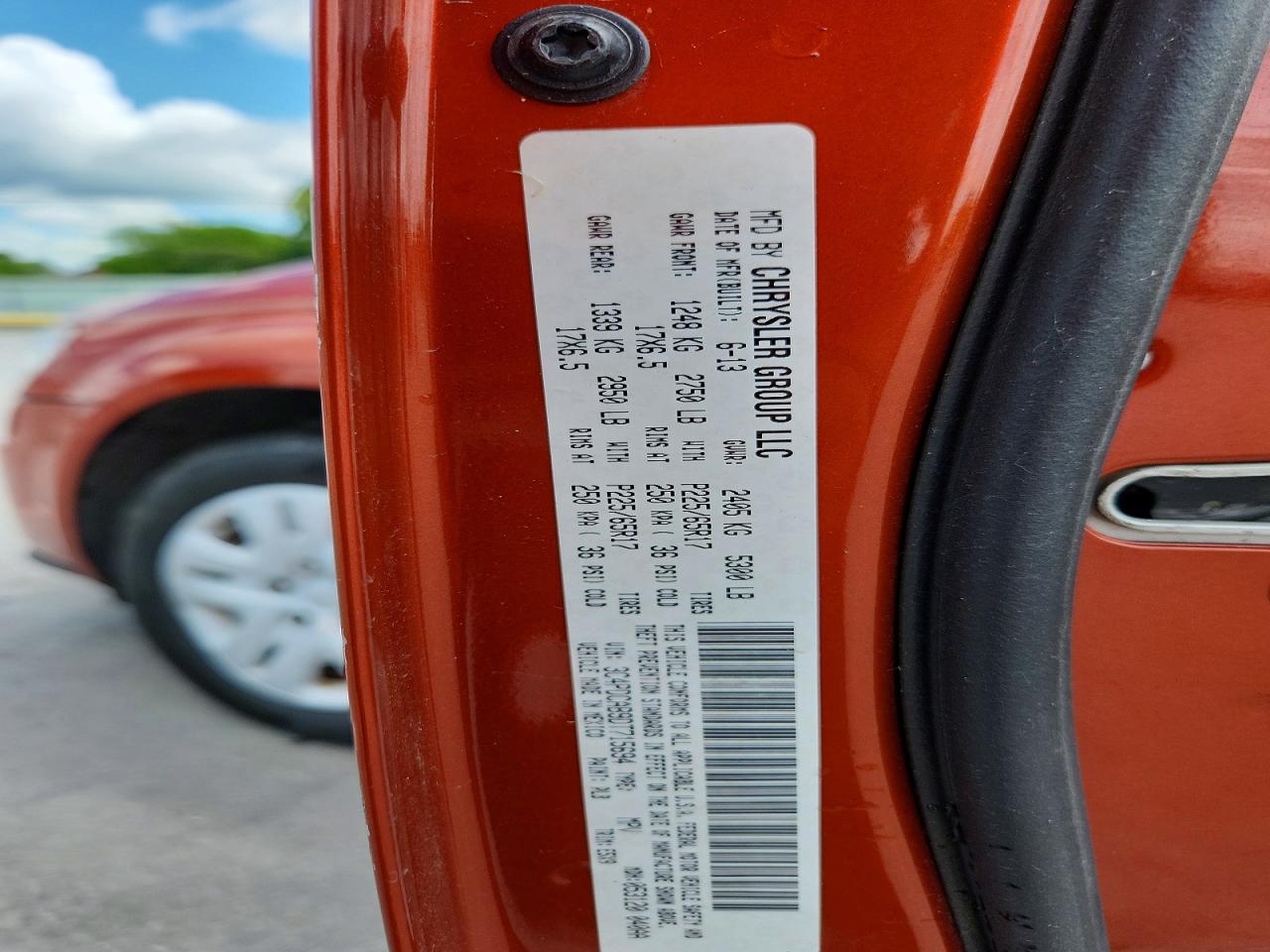 2013 Dodge Journey Se Orange vin: 3C4PDCAB9DT715694