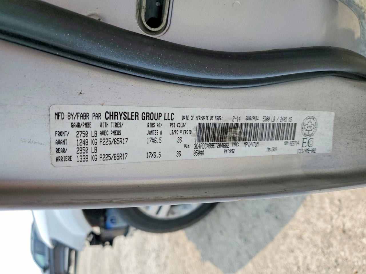2014 Dodge Journey Se Серебряный vin: 3C4PDCAB9ET204682