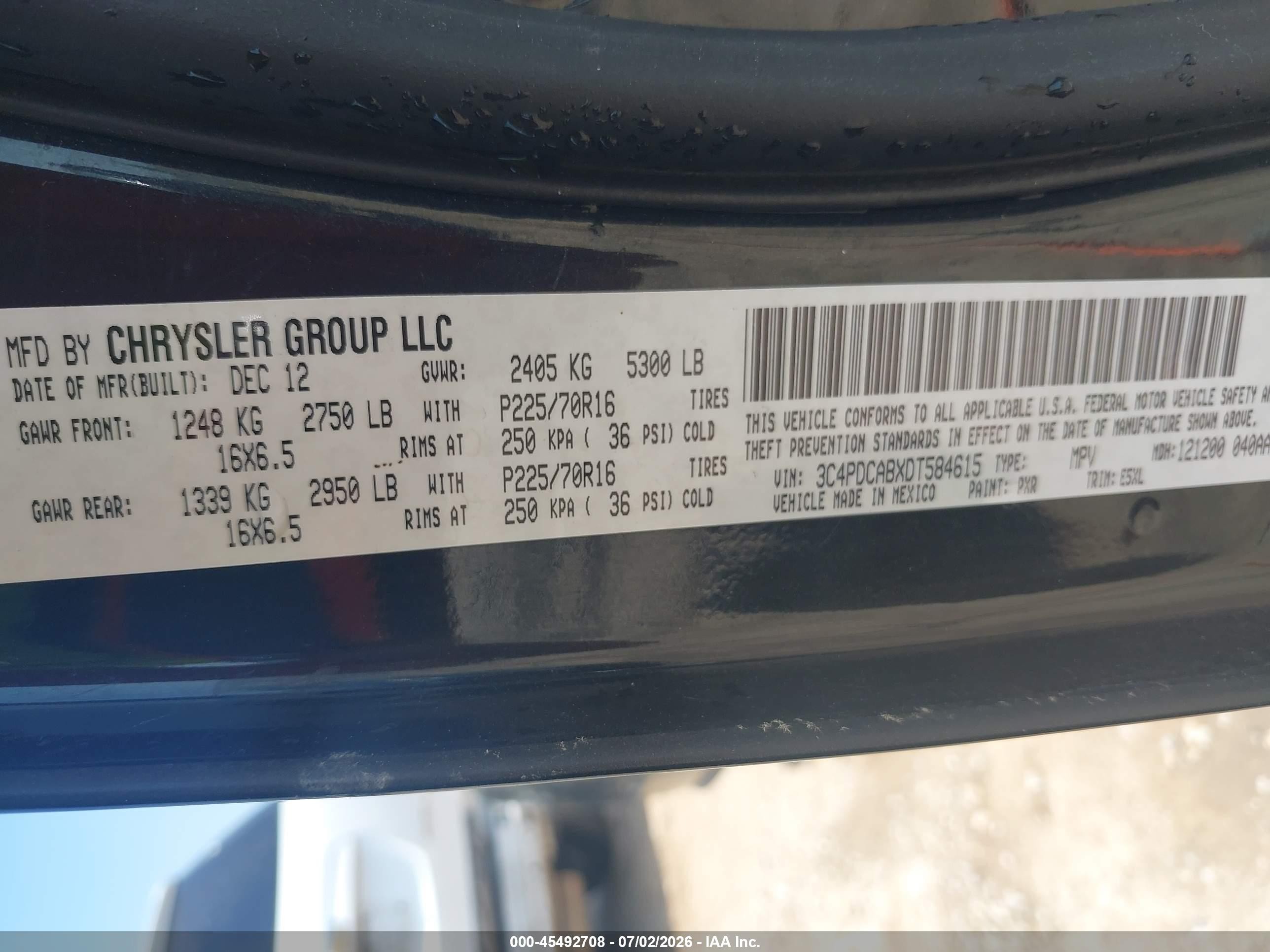 2013 Dodge Journey American Value Pkg Black vin: 3C4PDCABXDT584615