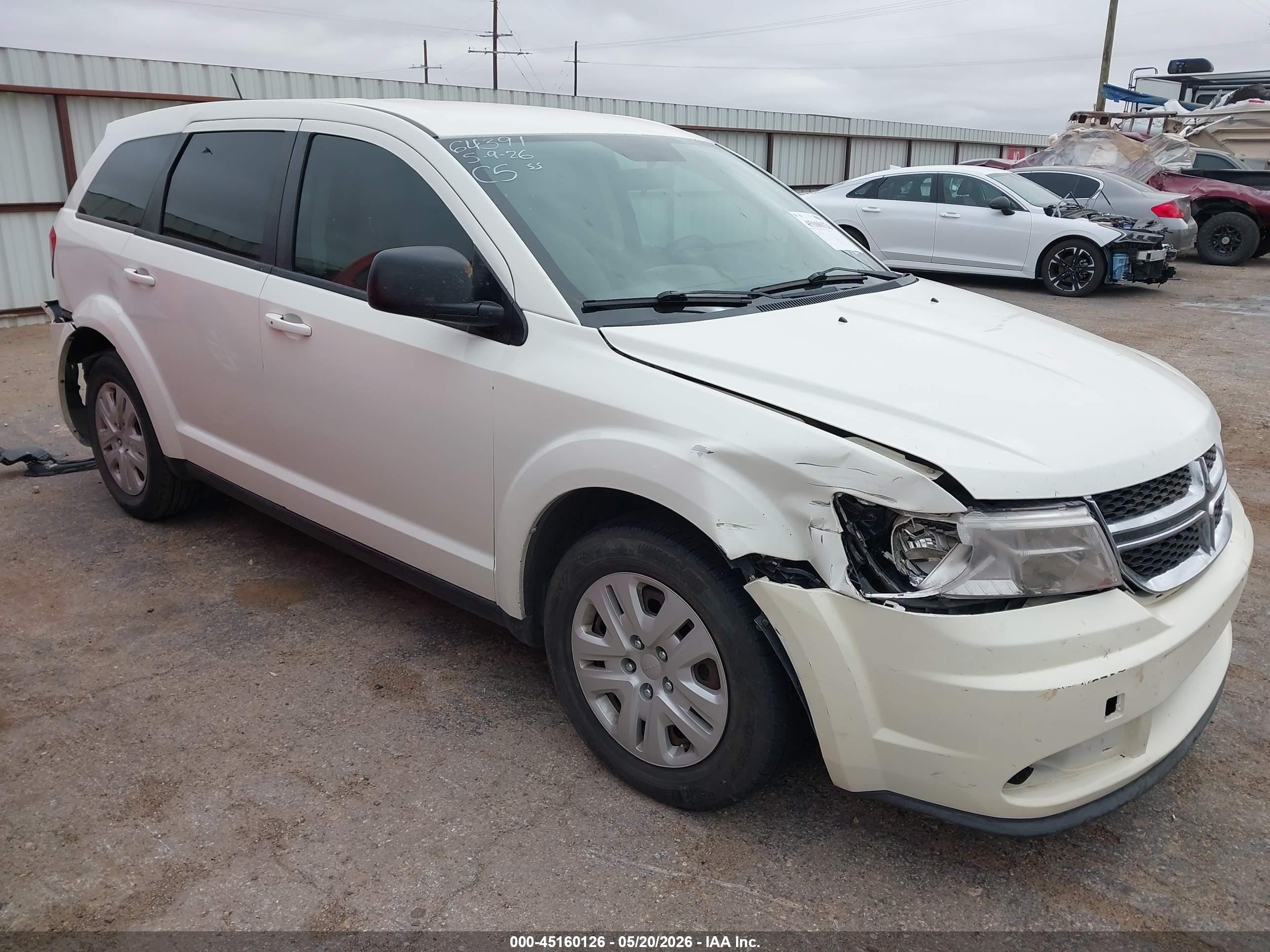 2014 Dodge Journey American Value Pkg White vin: 3C4PDCABXET120791