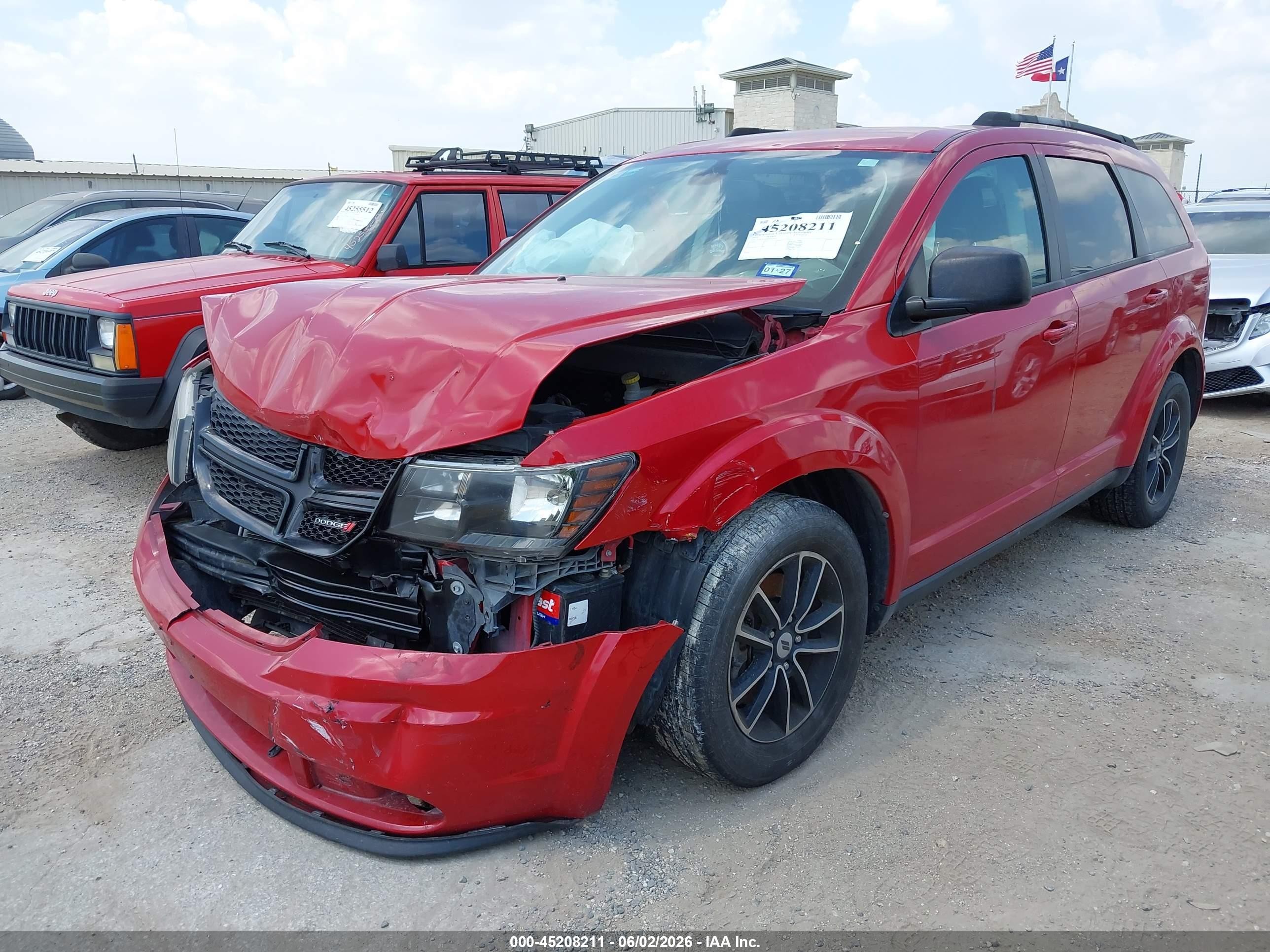 2018 Dodge Journey Se Red vin: 3C4PDCABXJT519971