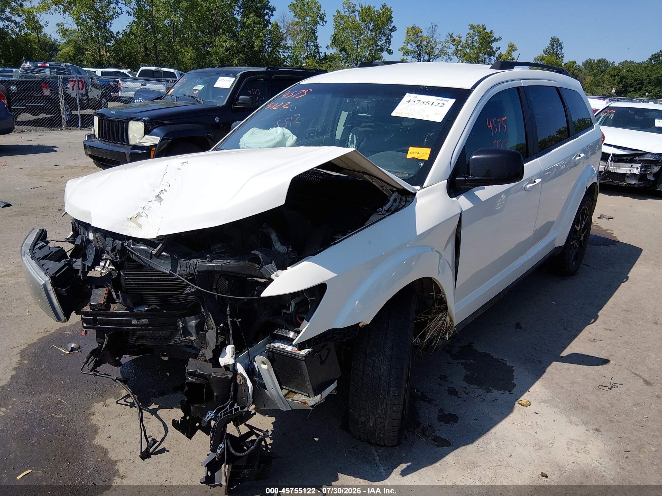 2013 Dodge Journey Sxt White vin: 3C4PDCBB0DT679392