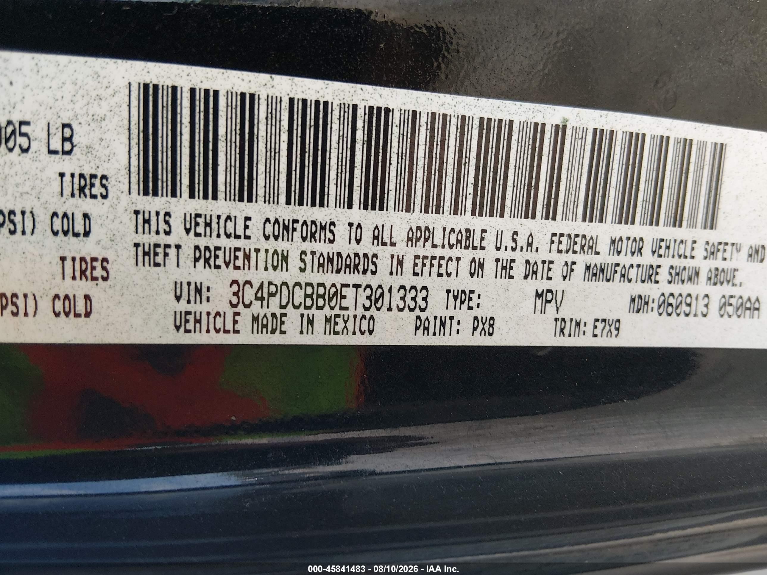 2014 Dodge Journey Sxt Black vin: 3C4PDCBB0ET301333