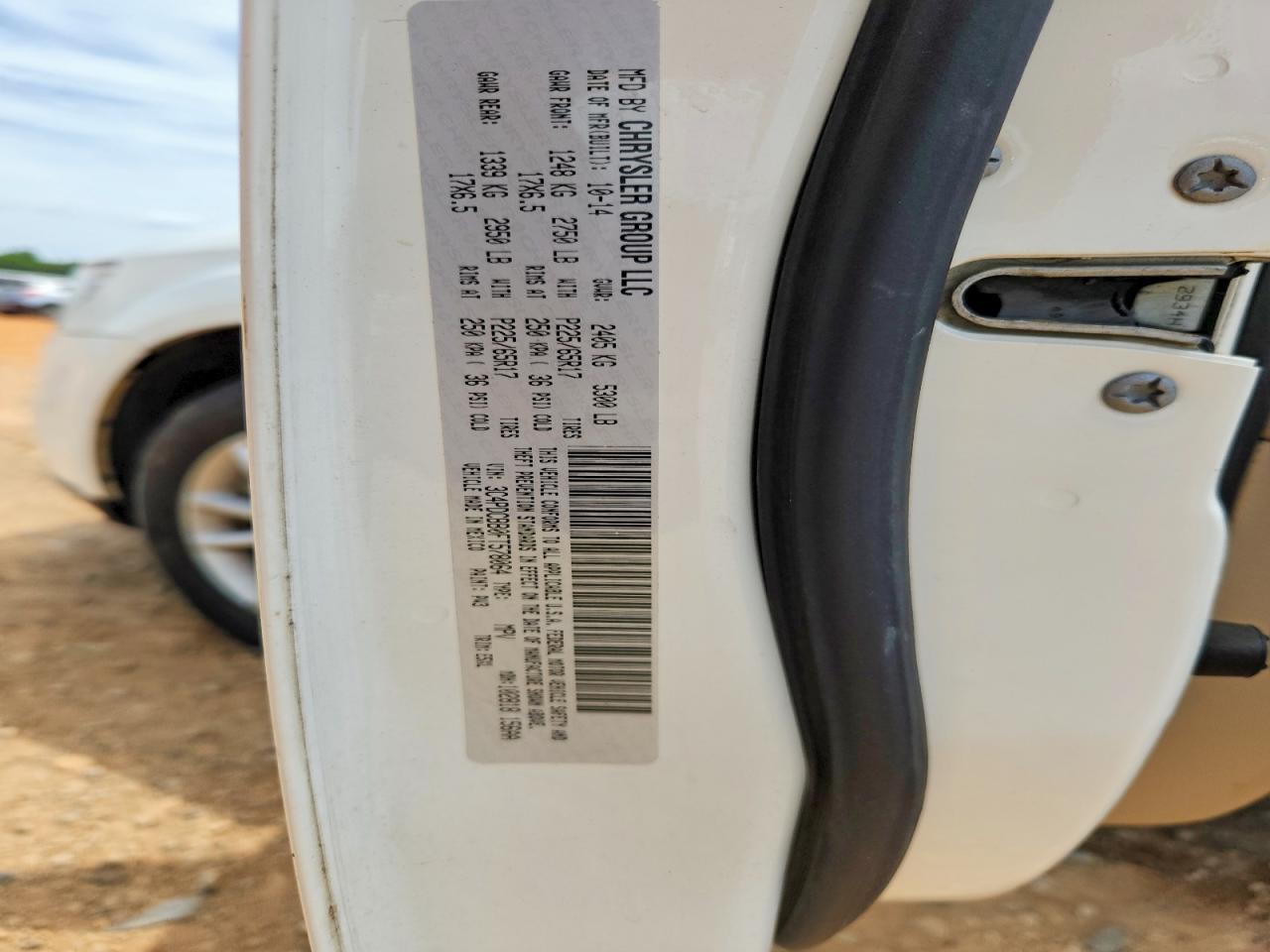 2015 Dodge Journey Sxt White vin: 3C4PDCBB0FT578064