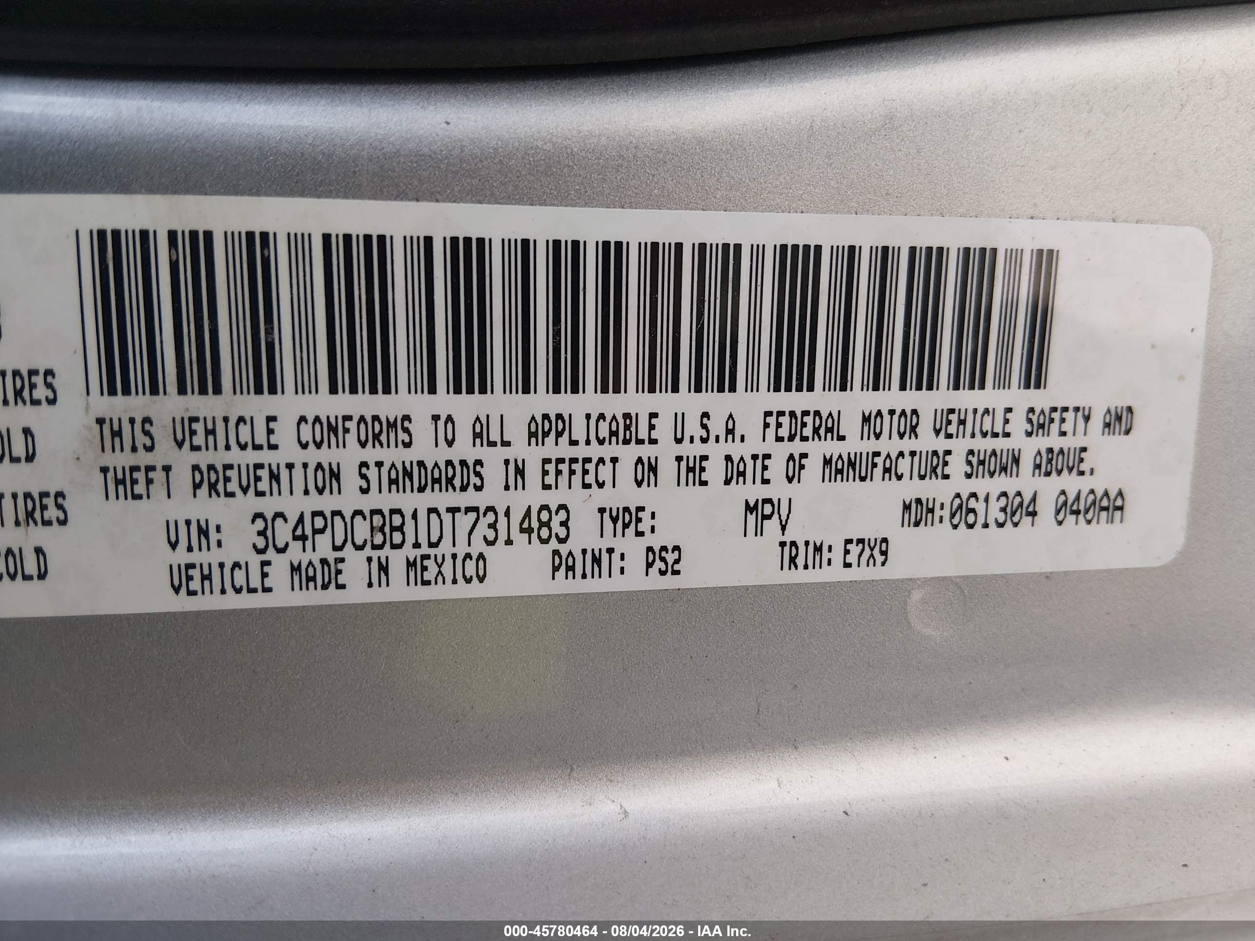 2013 Dodge Journey Sxt Silver vin: 3C4PDCBB1DT731483
