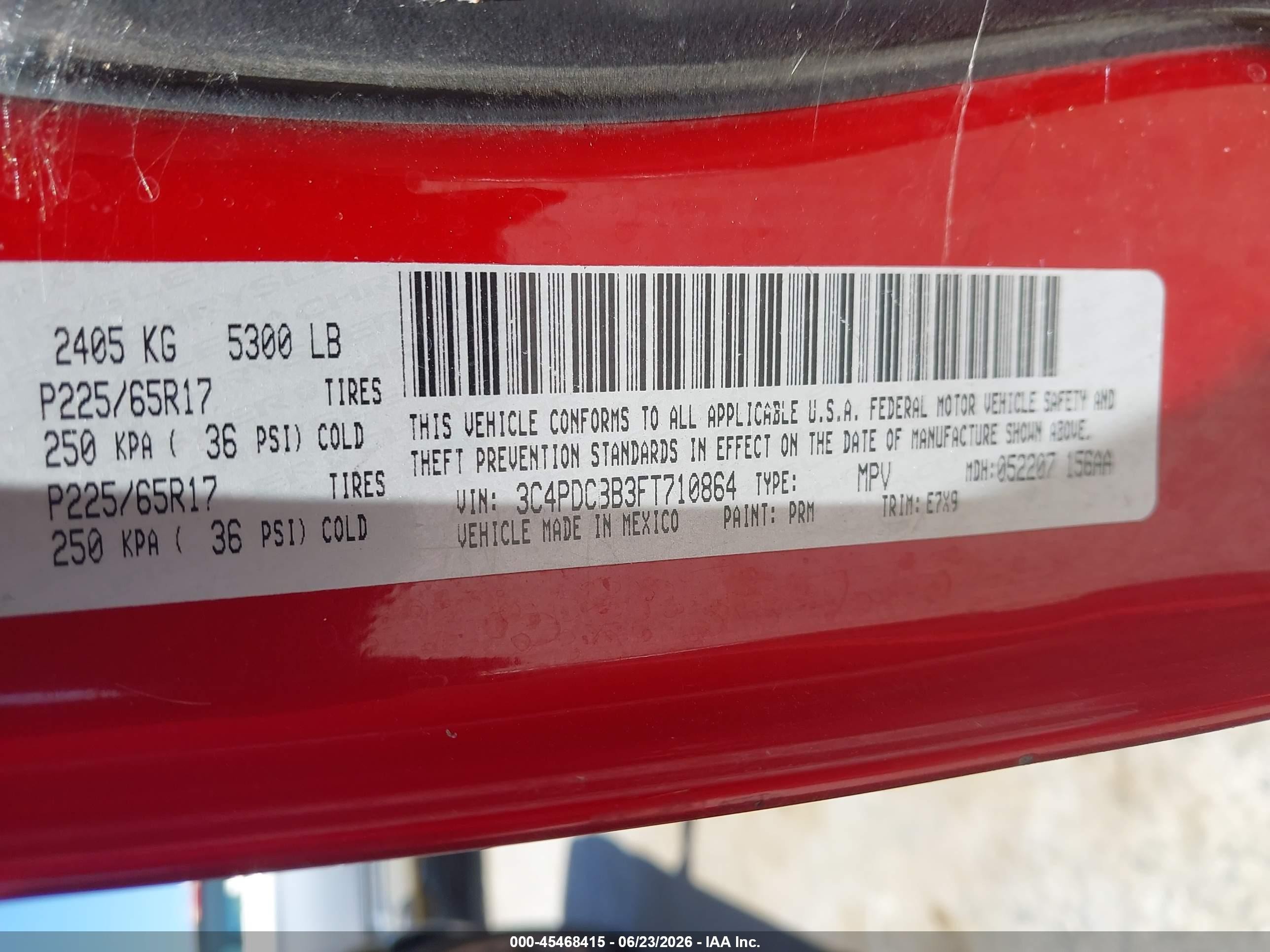 2015 Dodge Journey Sxt Red vin: 3C4PDCBB3FT710864