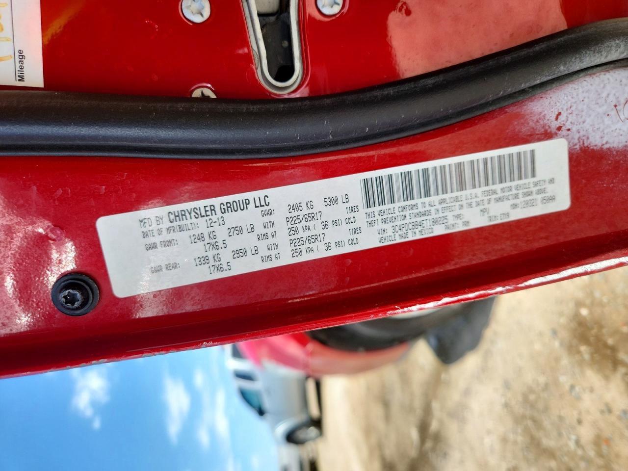 2014 Dodge Journey Sxt Red vin: 3C4PDCBB4ET180225