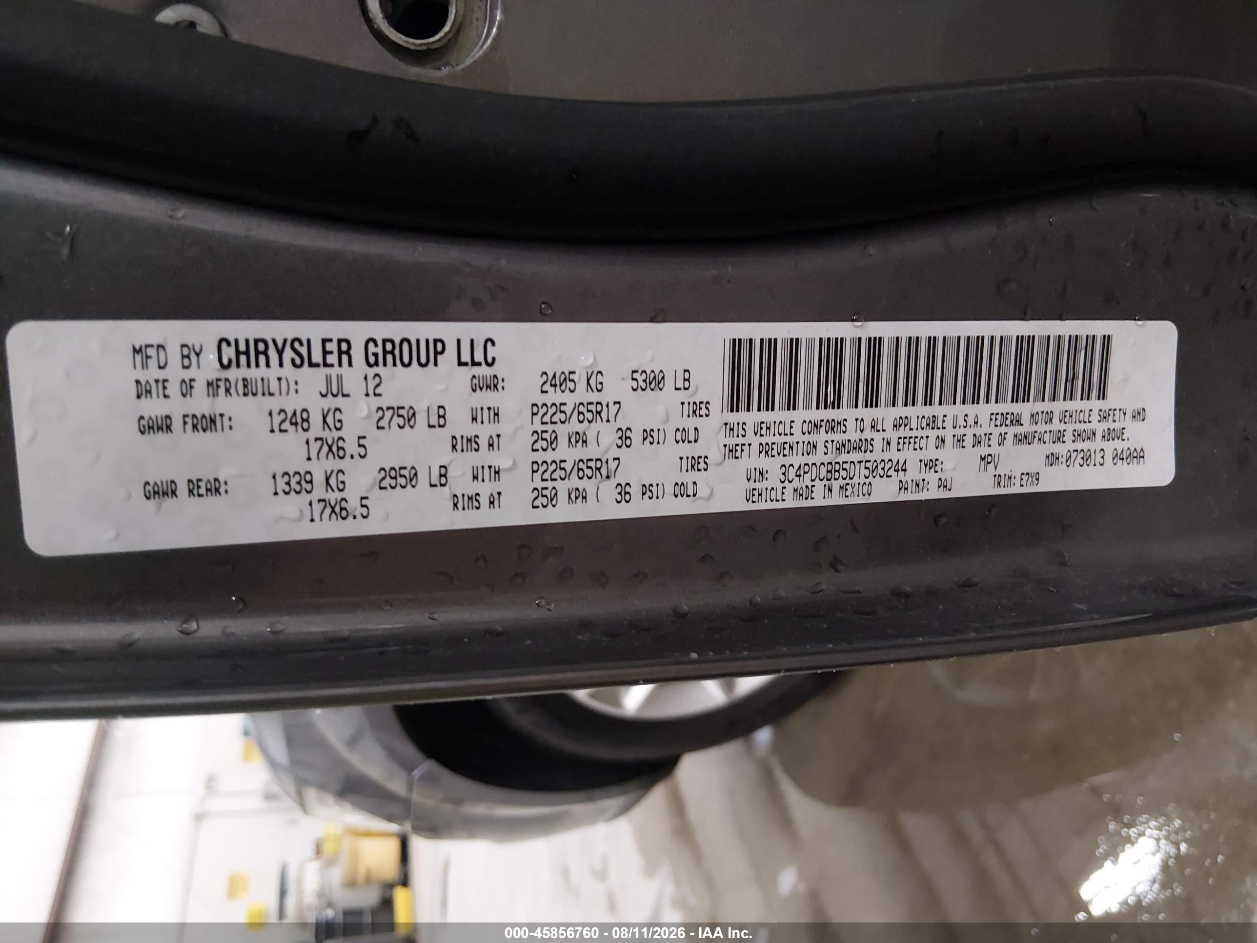 2013 Dodge Journey Sxt Gray vin: 3C4PDCBB5DT503244
