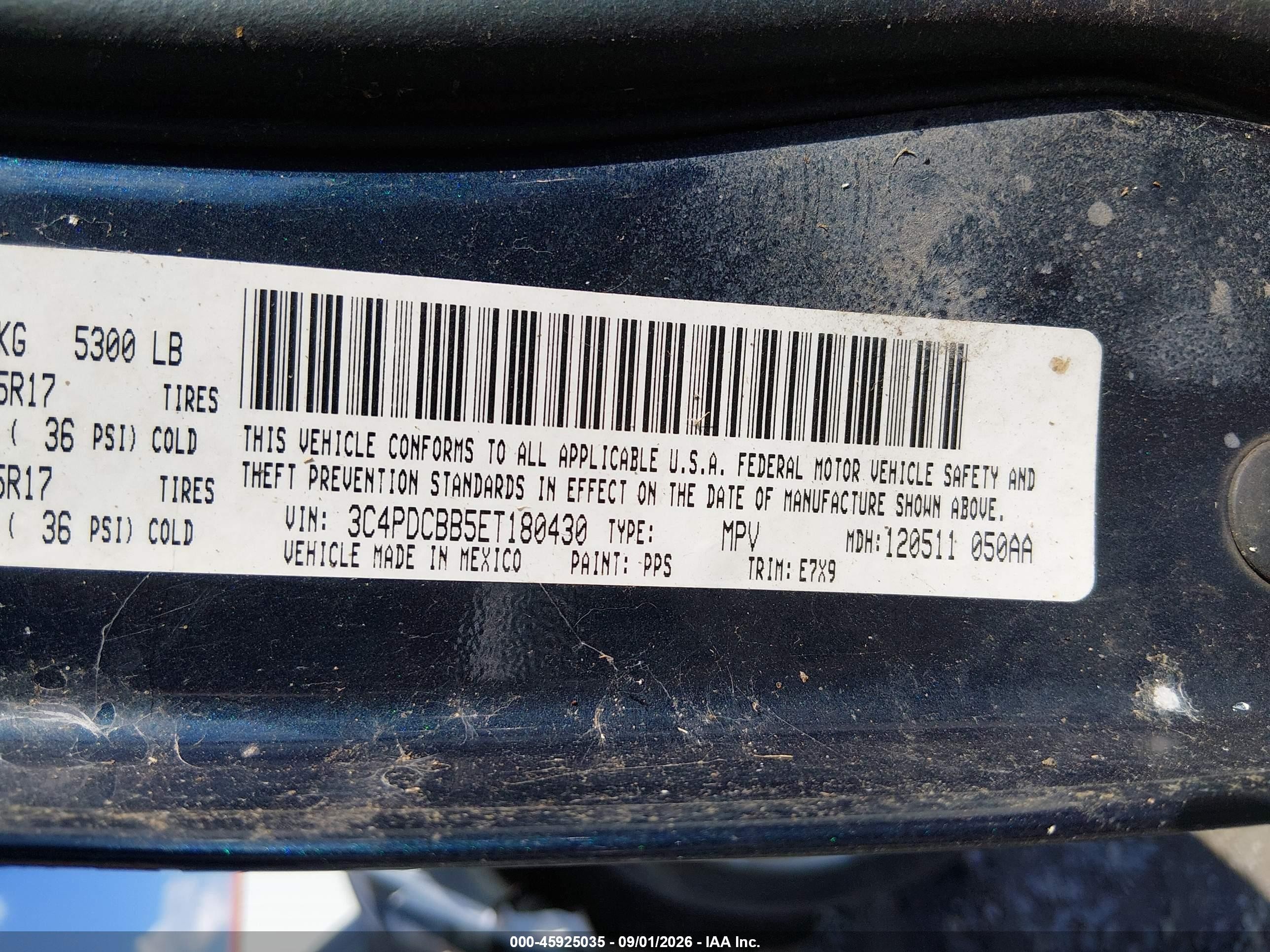 2014 Dodge Journey Sxt Черный vin: 3C4PDCBB5ET180430
