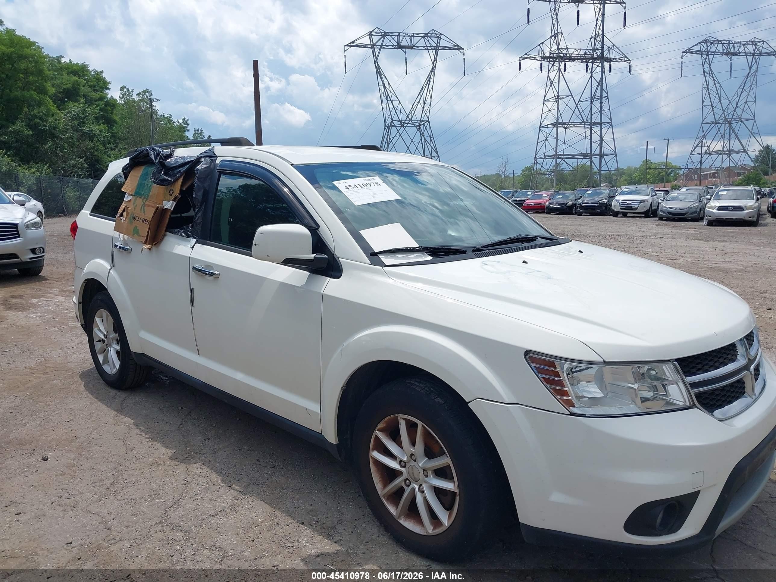 2015 Dodge Journey Sxt White vin: 3C4PDCBB5FT569005