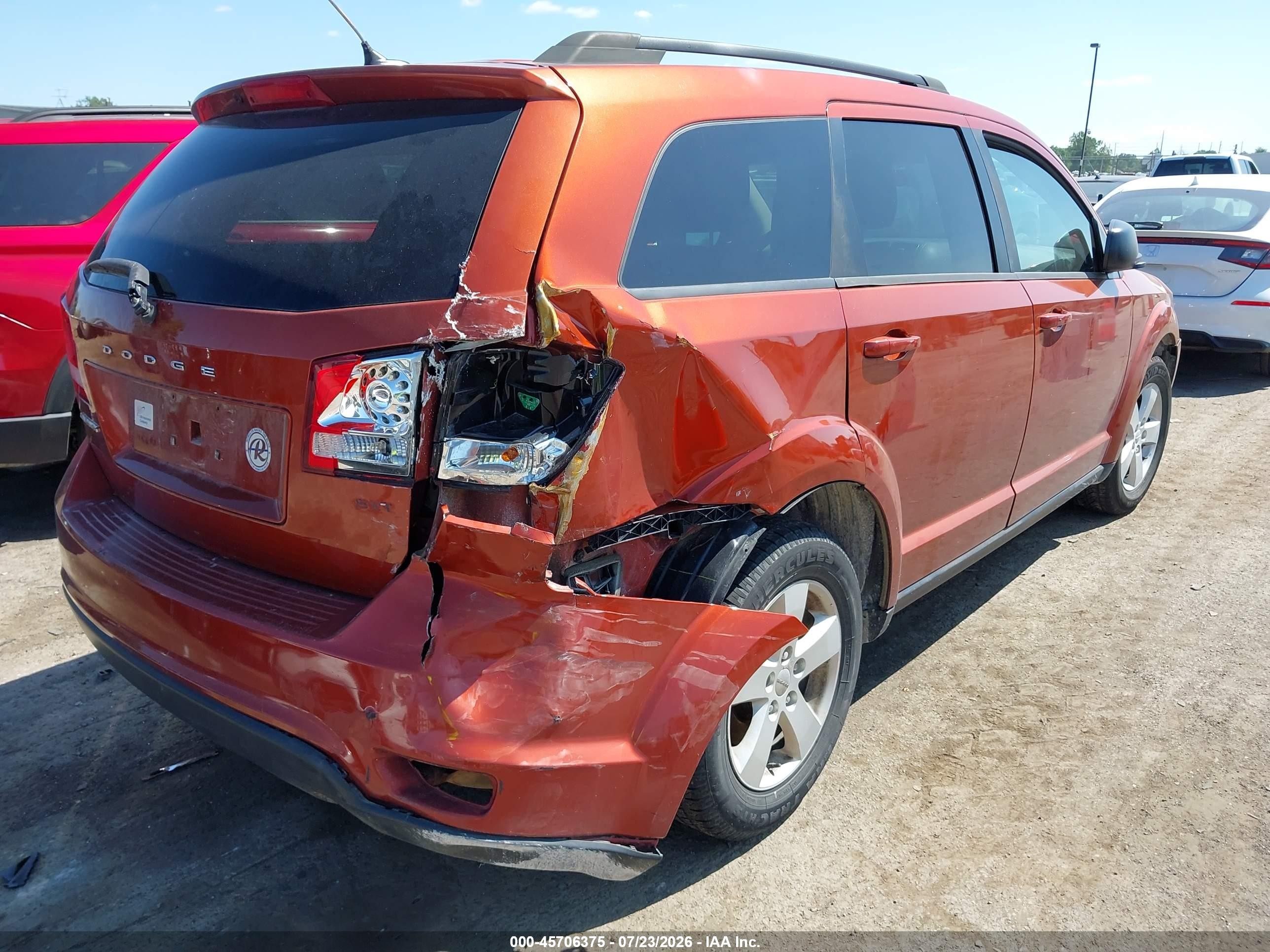 2012 Dodge Journey Sxt Orange vin: 3C4PDCBB7CT368878