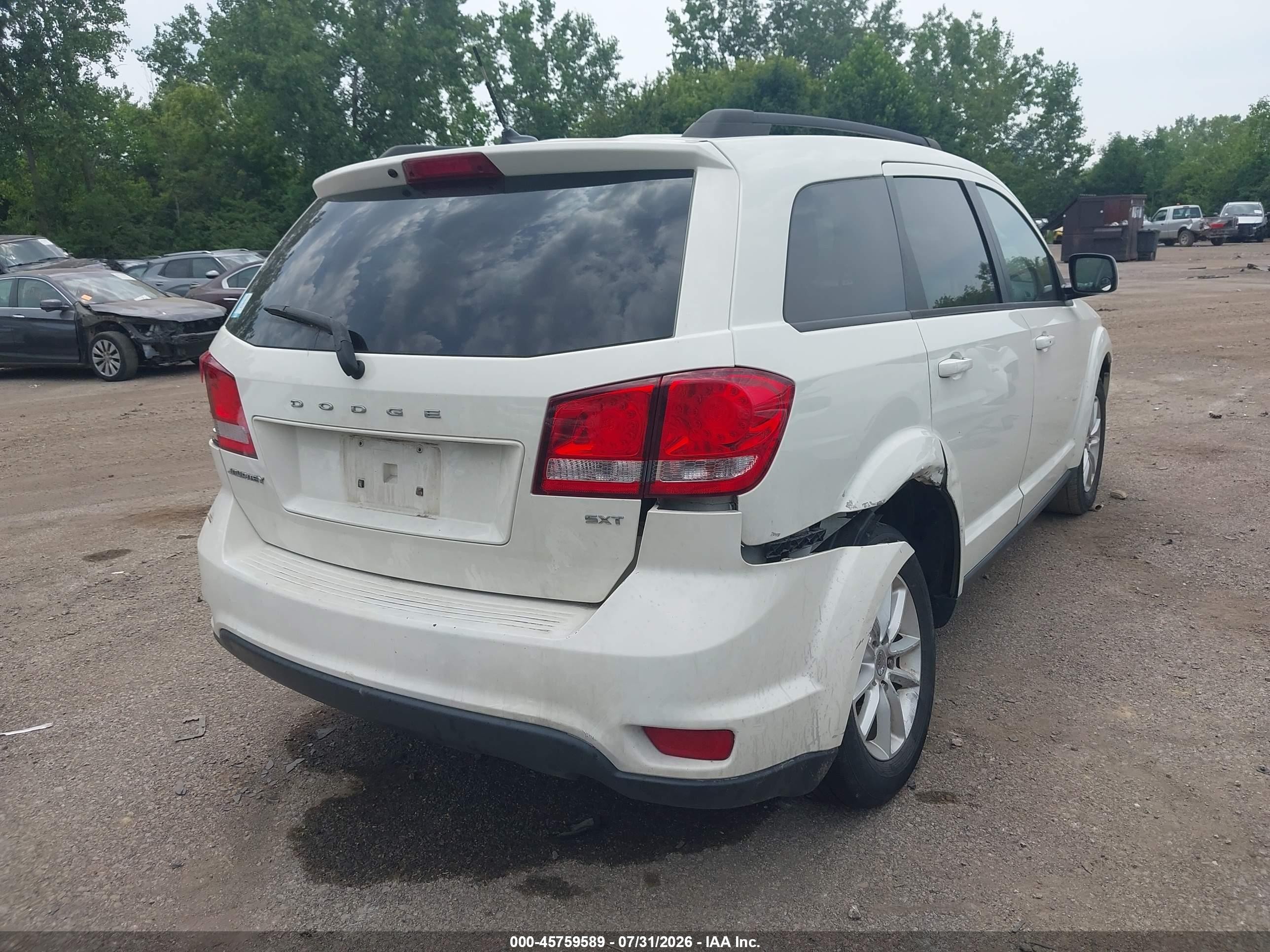 2013 Dodge Journey Sxt Белый vin: 3C4PDCBB7DT548329