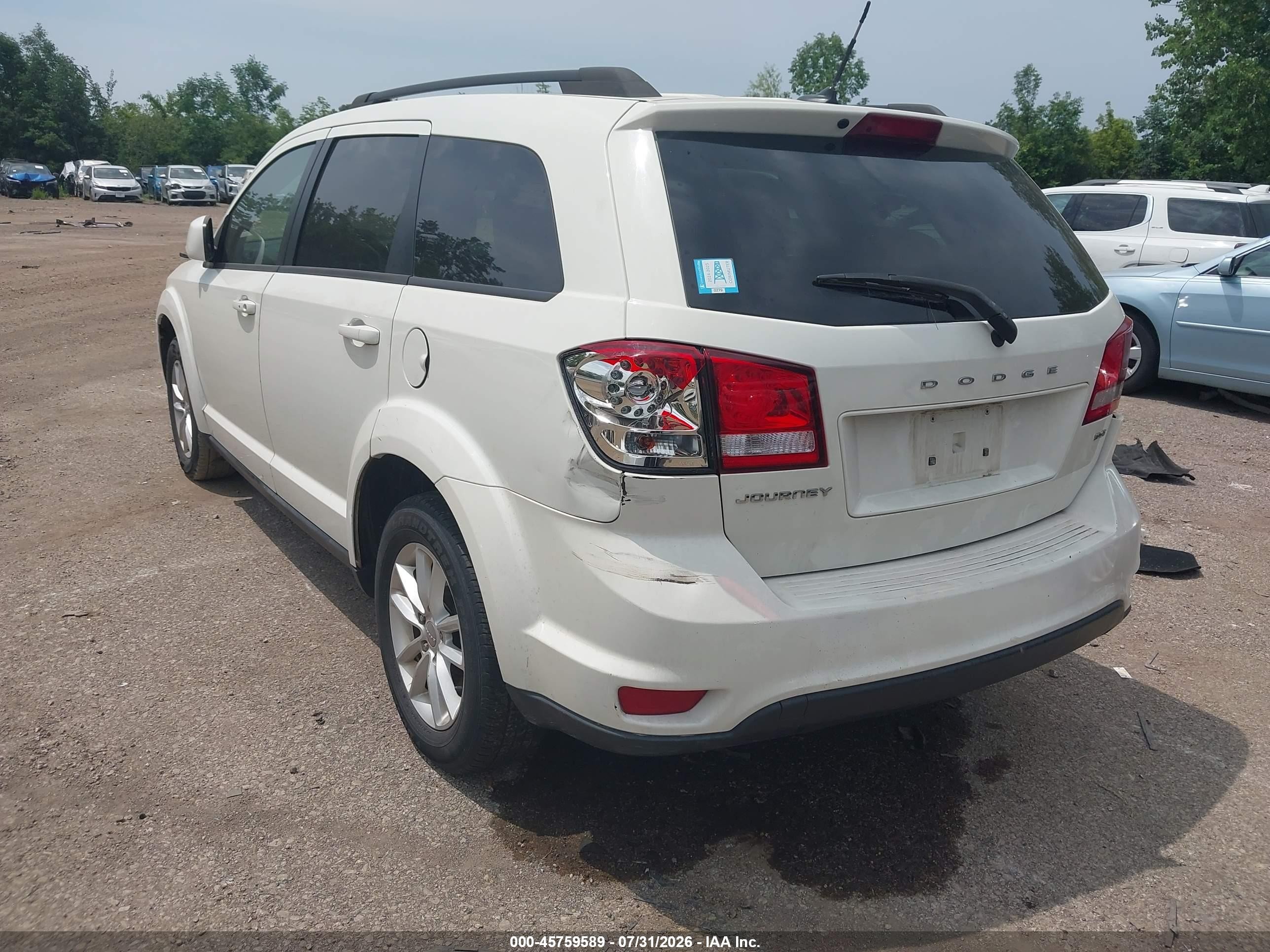 2013 Dodge Journey Sxt Белый vin: 3C4PDCBB7DT548329