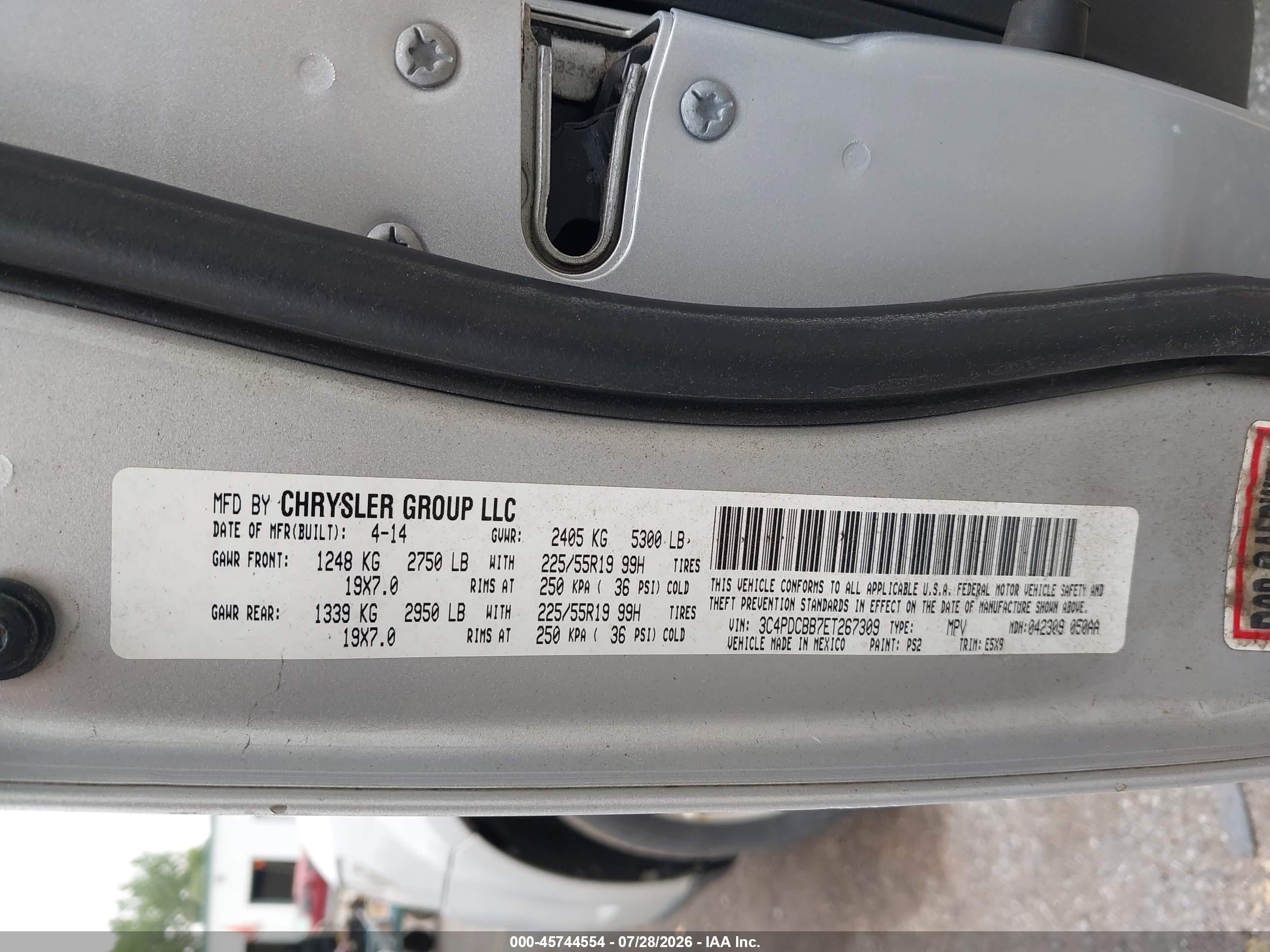 2014 Dodge Journey Sxt Silver vin: 3C4PDCBB7ET267309