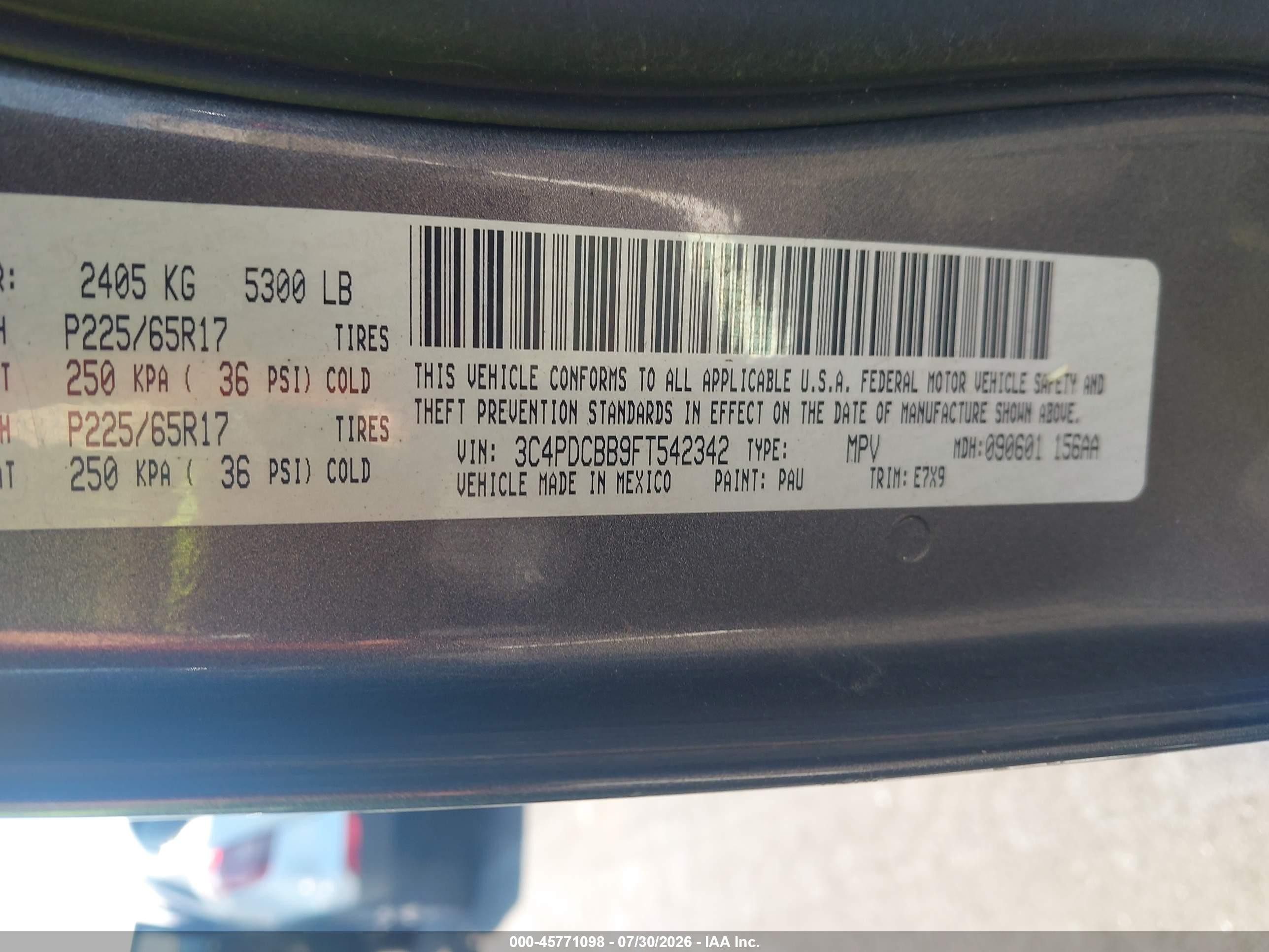 2015 Dodge Journey Sxt Gray vin: 3C4PDCBB9FT542342