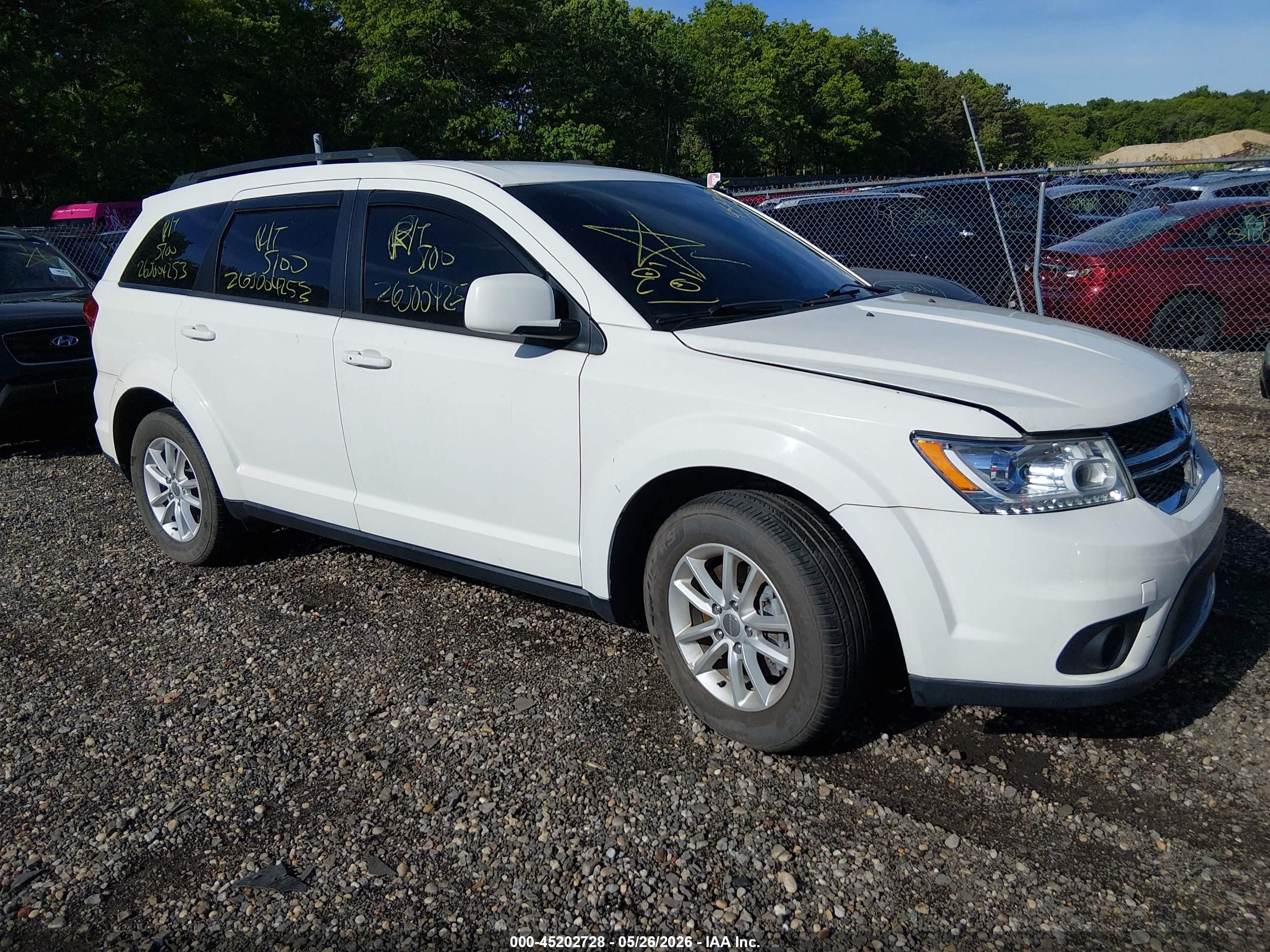 2015 Dodge Journey Sxt White vin: 3C4PDCBB9FT577091