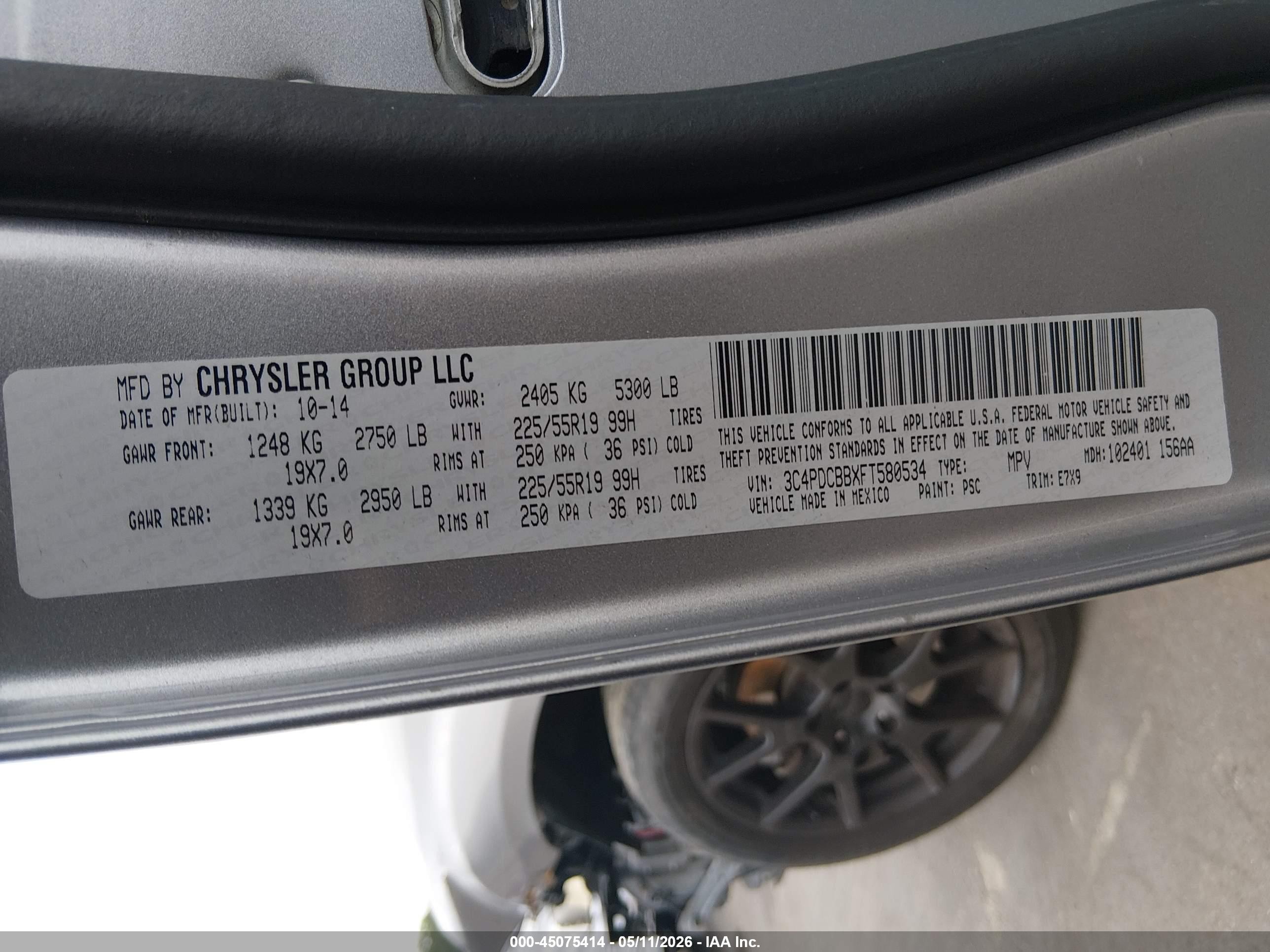 2015 Dodge Journey Sxt Gray vin: 3C4PDCBBXFT580534